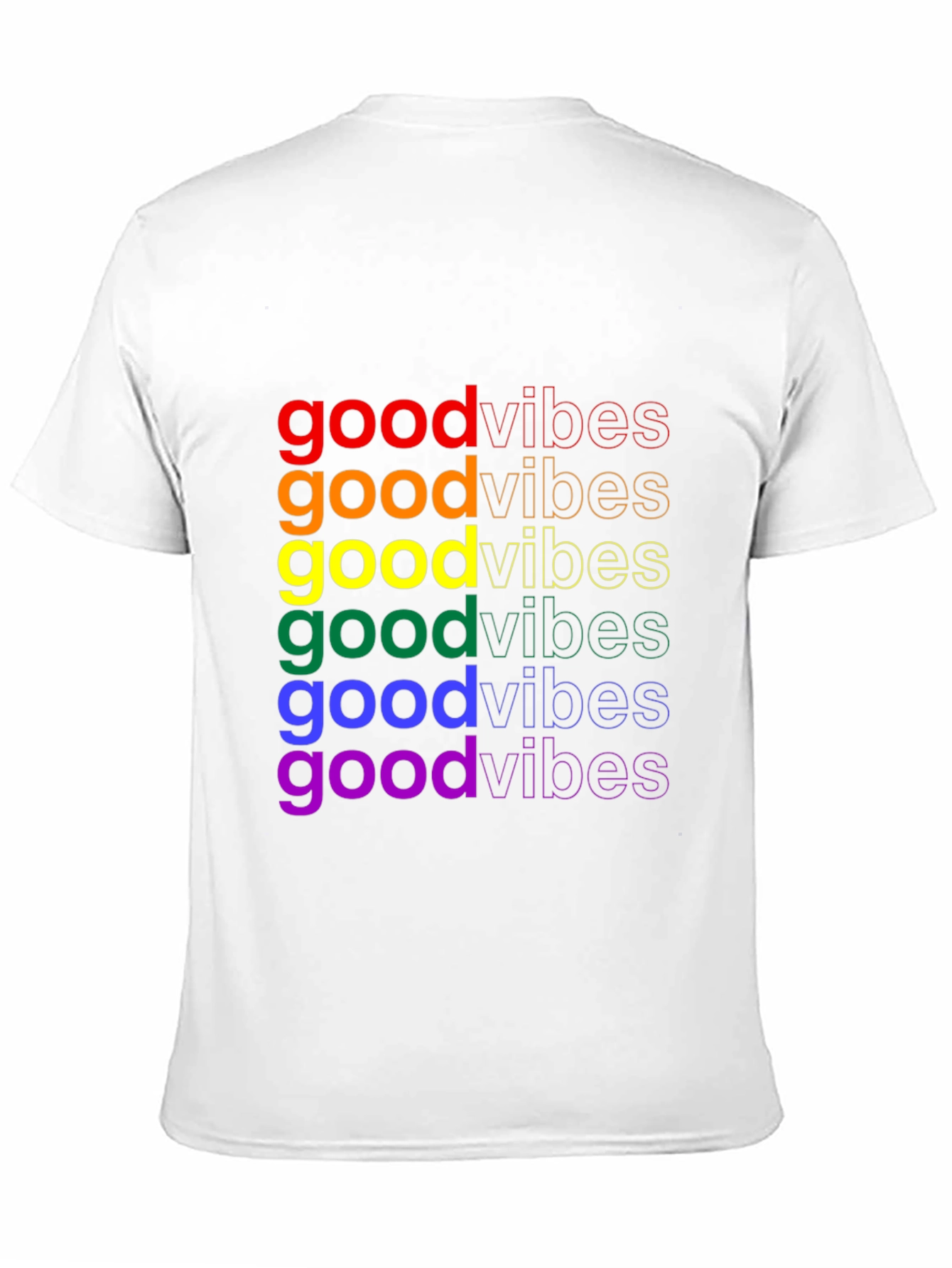 Rainbow Good Vibes Black Graphic Tee