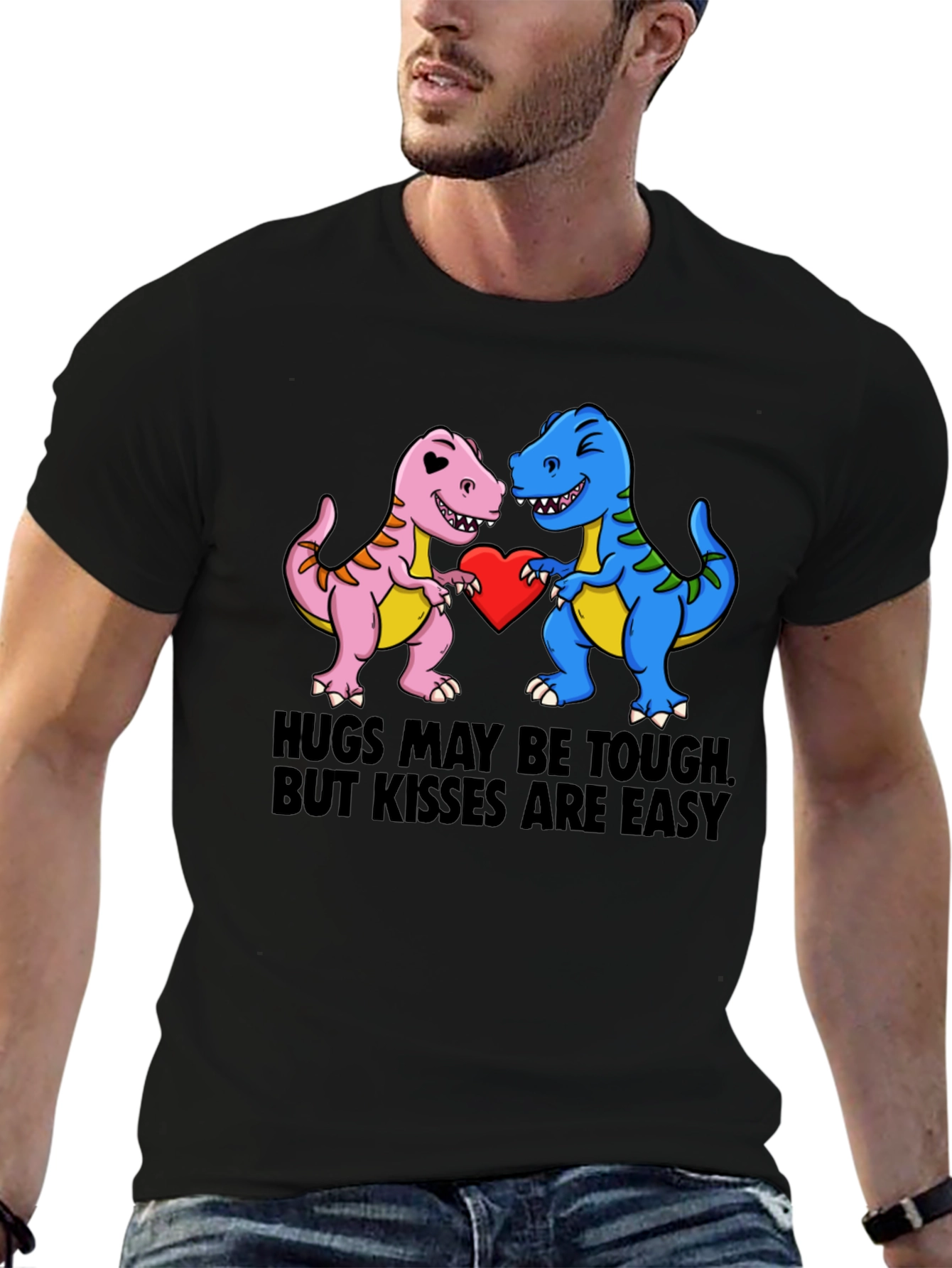 Dino Love T-Shirt: Hugs & Kisses Graphic Tee