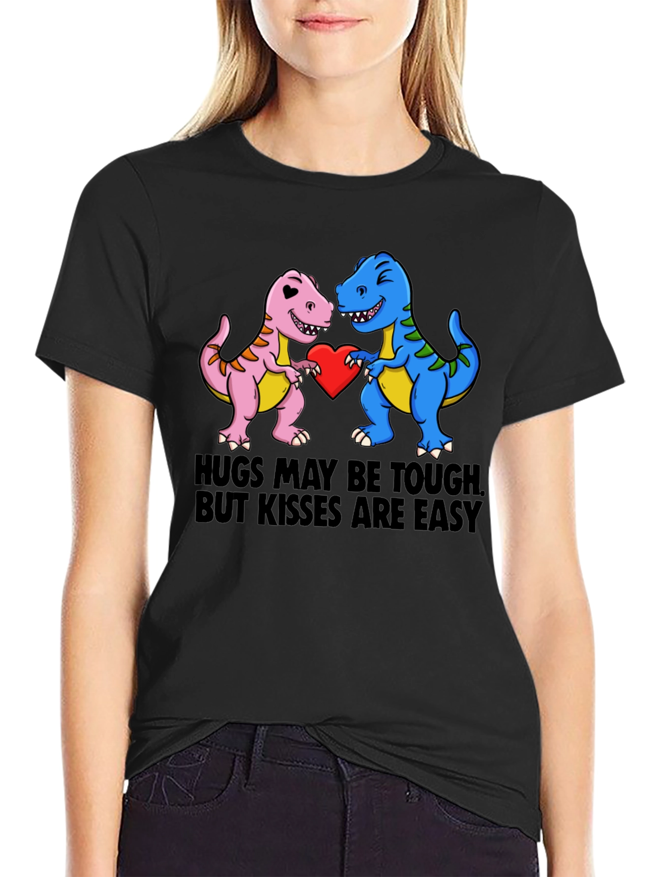 Dino Love T-Shirt: Hugs & Kisses Graphic Tee