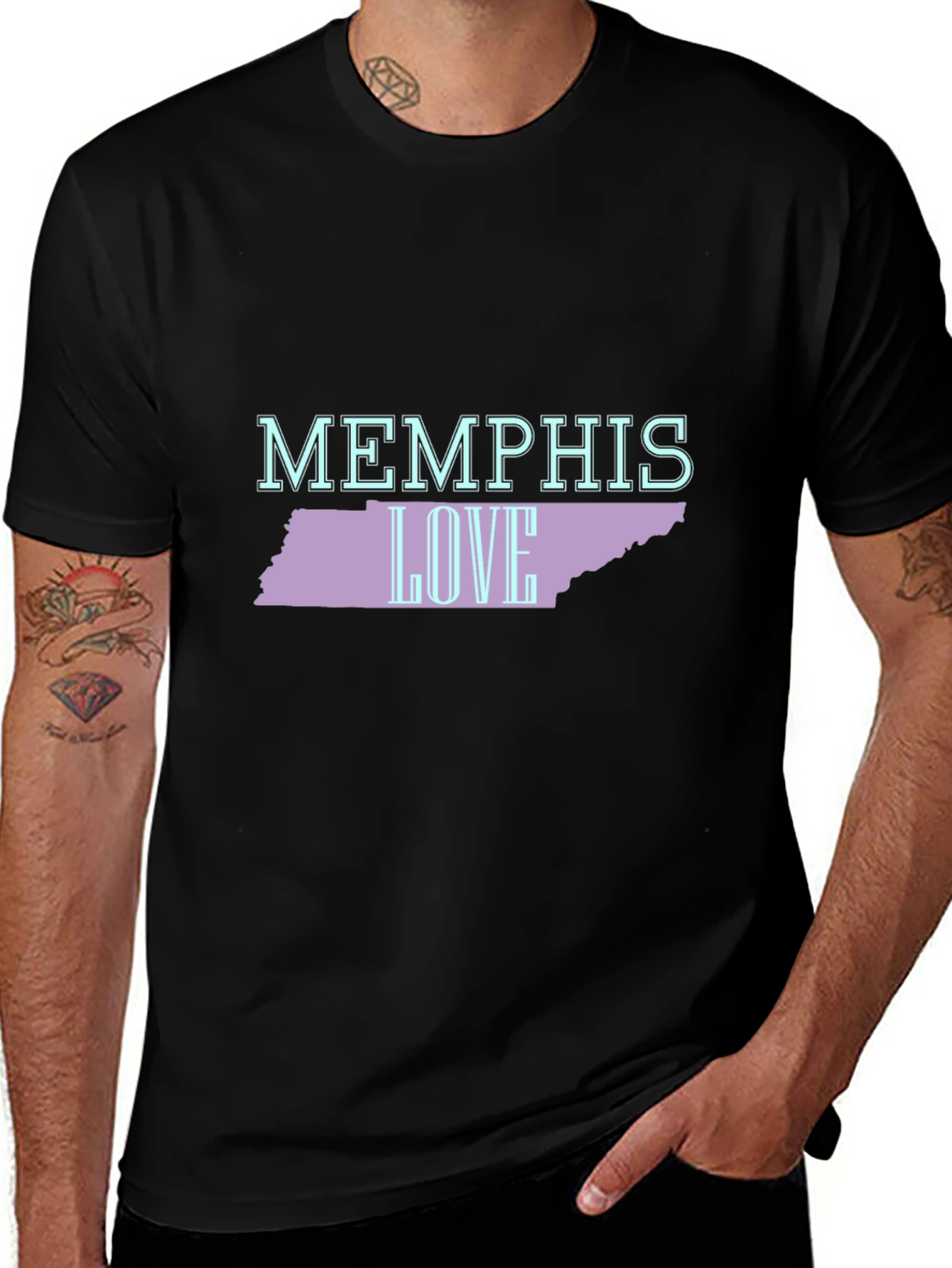 Memphis Love Tennessee Graphic Tee - Black