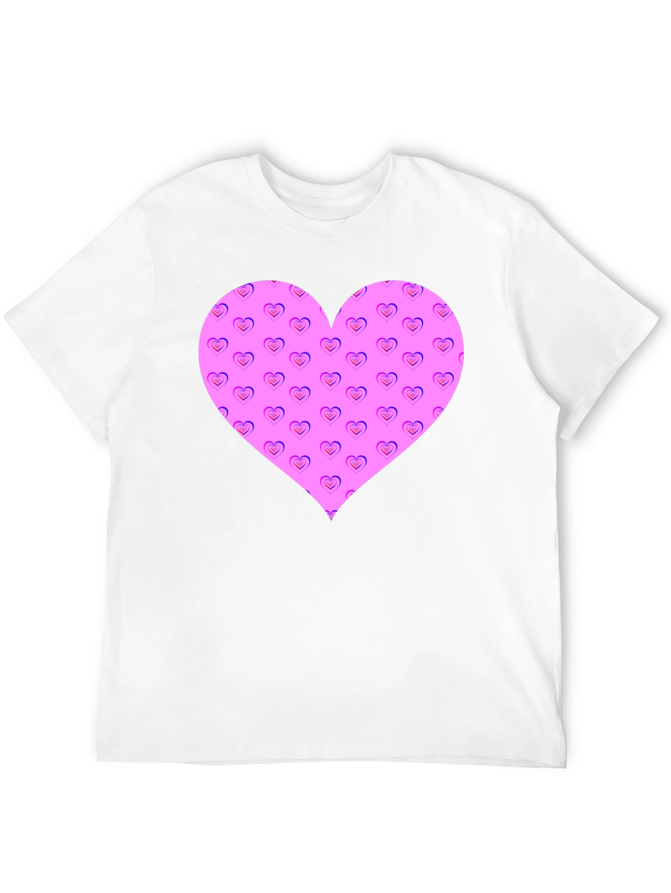 Heart Pattern Black T-Shirt