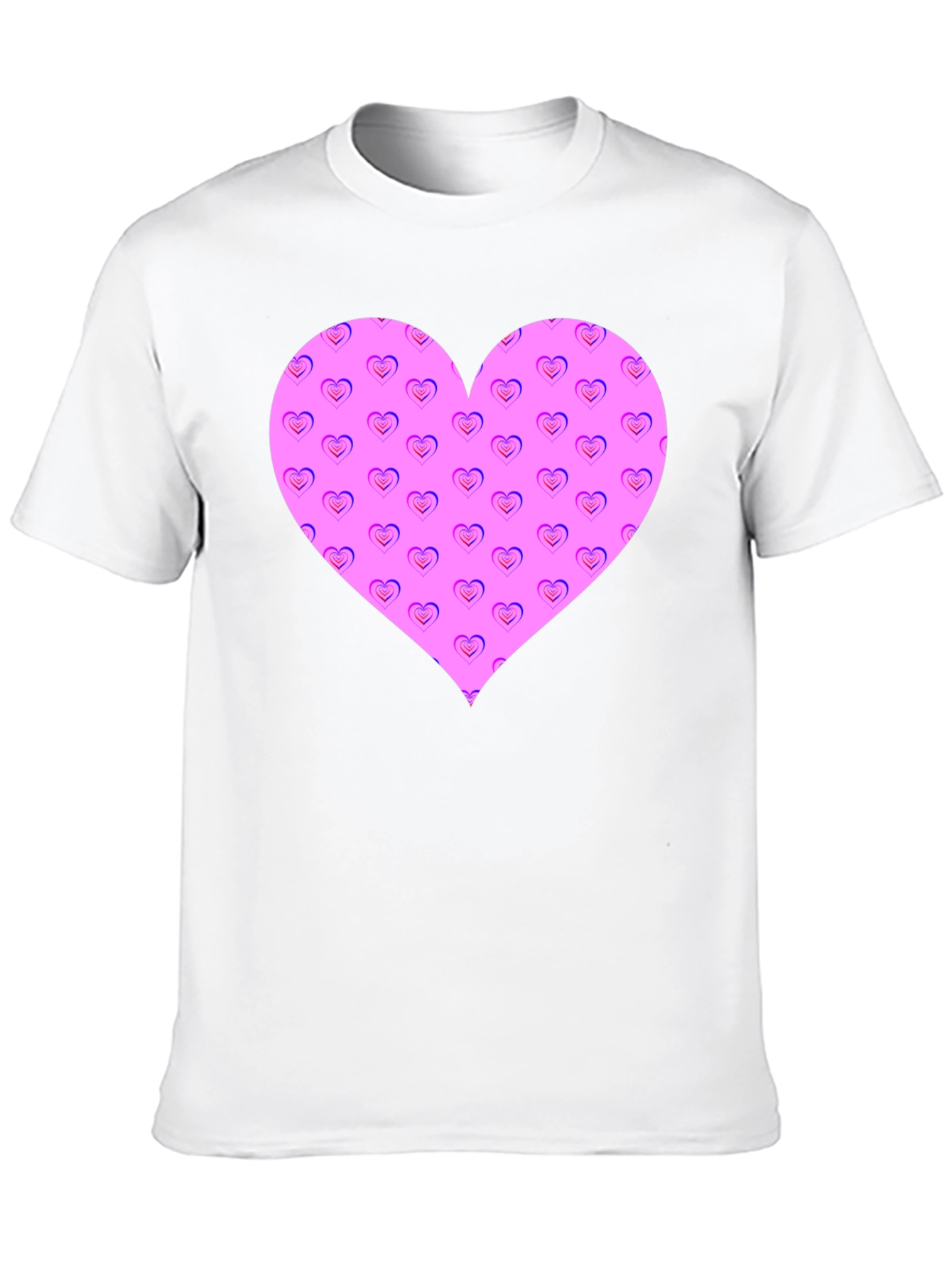 Heart Pattern Black T-Shirt