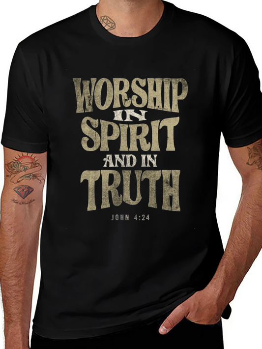 Worship in Spirit and Truth T-Shirt John 4:24 Black Tee
