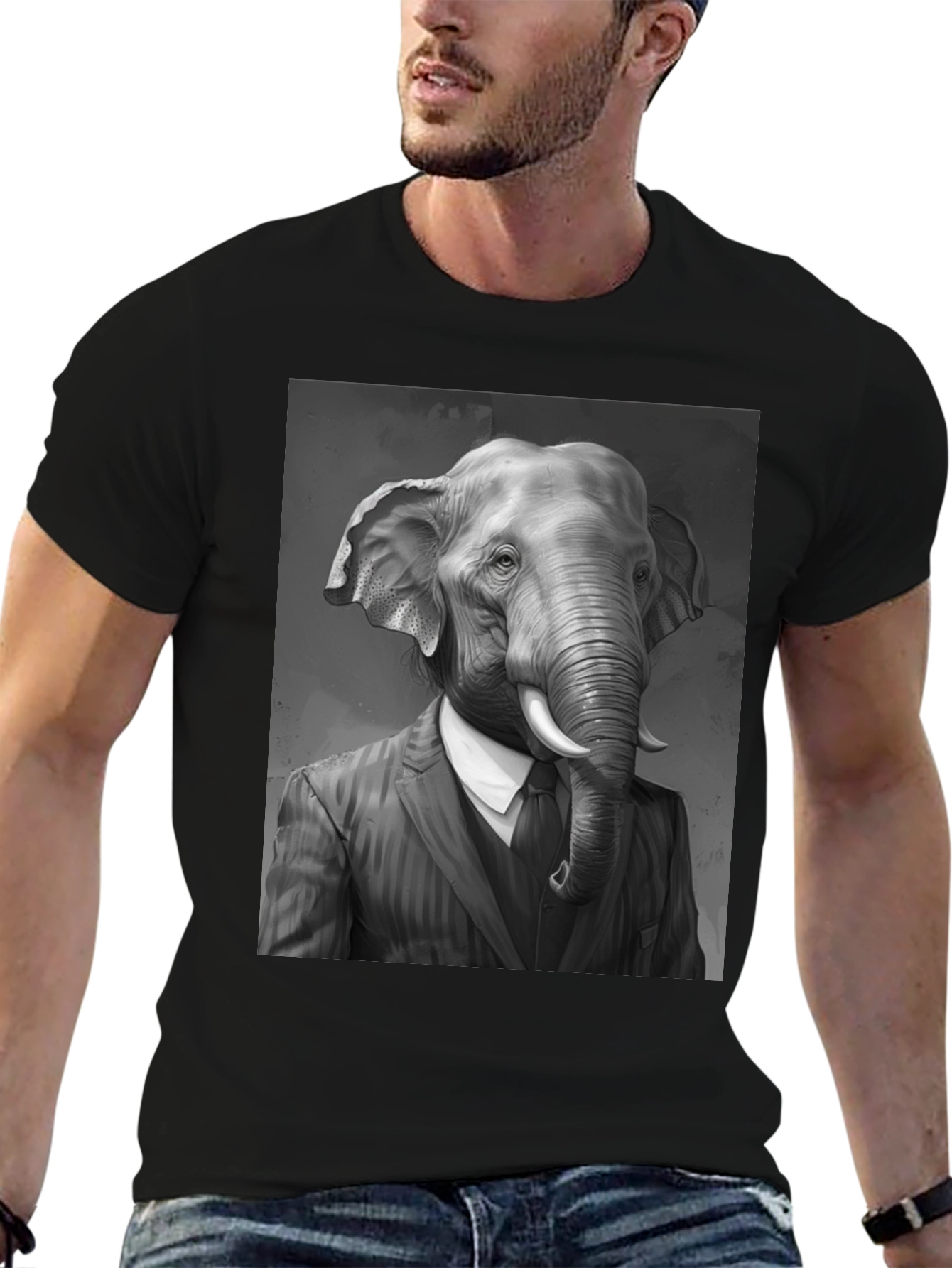 Elephant Man in Suit T-Shirt - Unique Graphic Tee