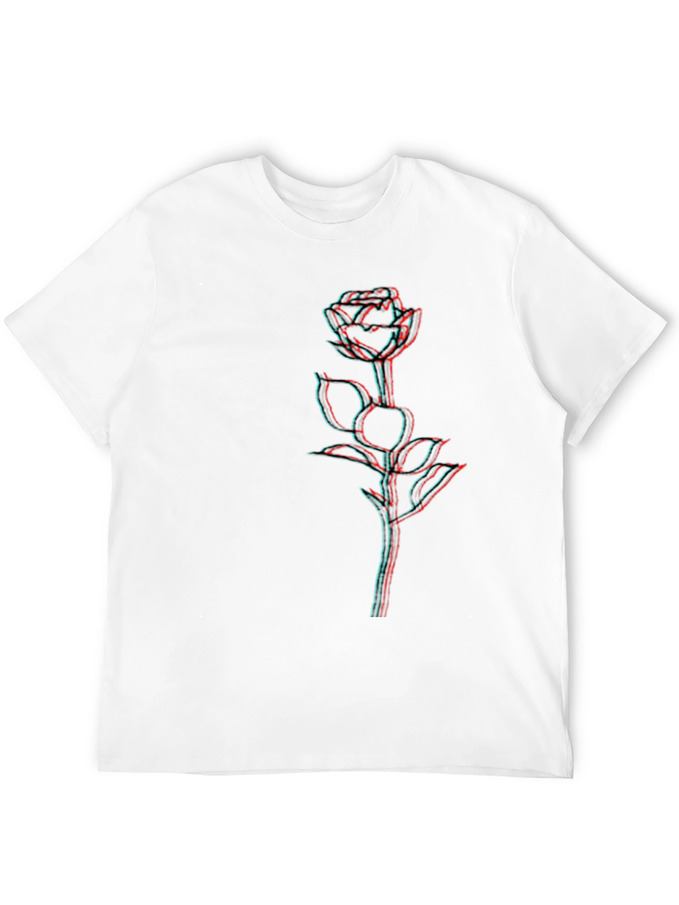 Rose 3D Effect Black T-Shirt