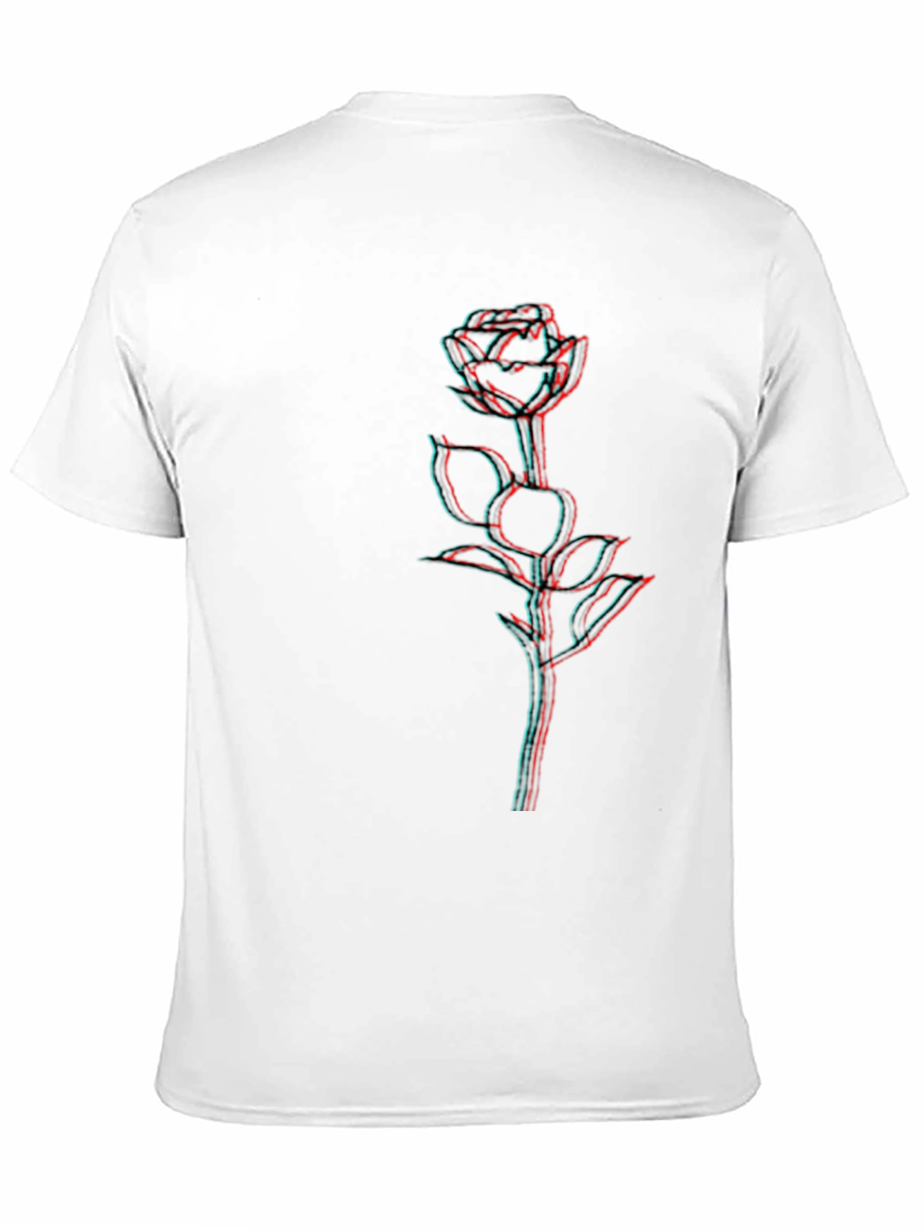 Rose 3D Effect Black T-Shirt