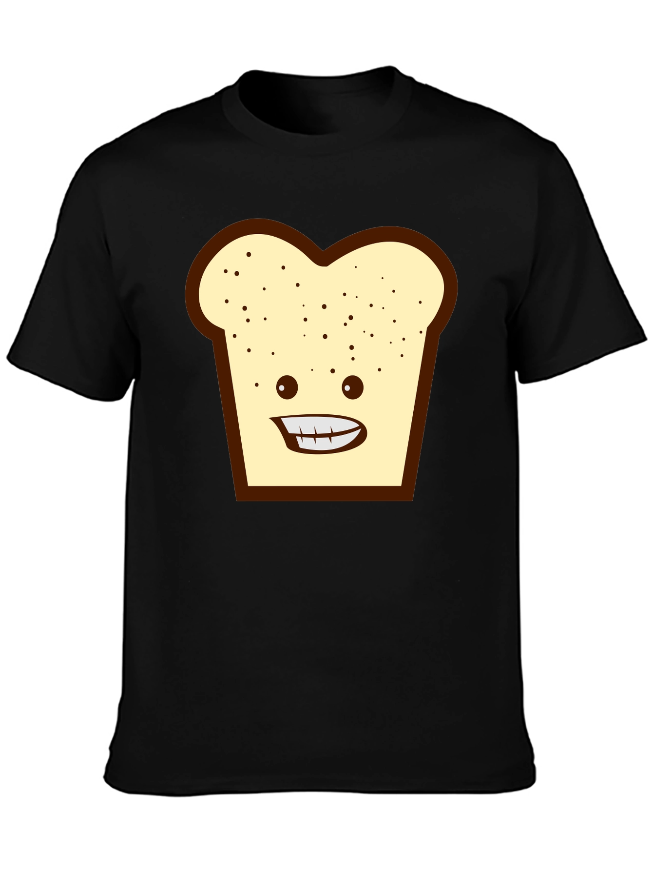Funny Toast Graphic Tee - Black Unisex T-Shirt