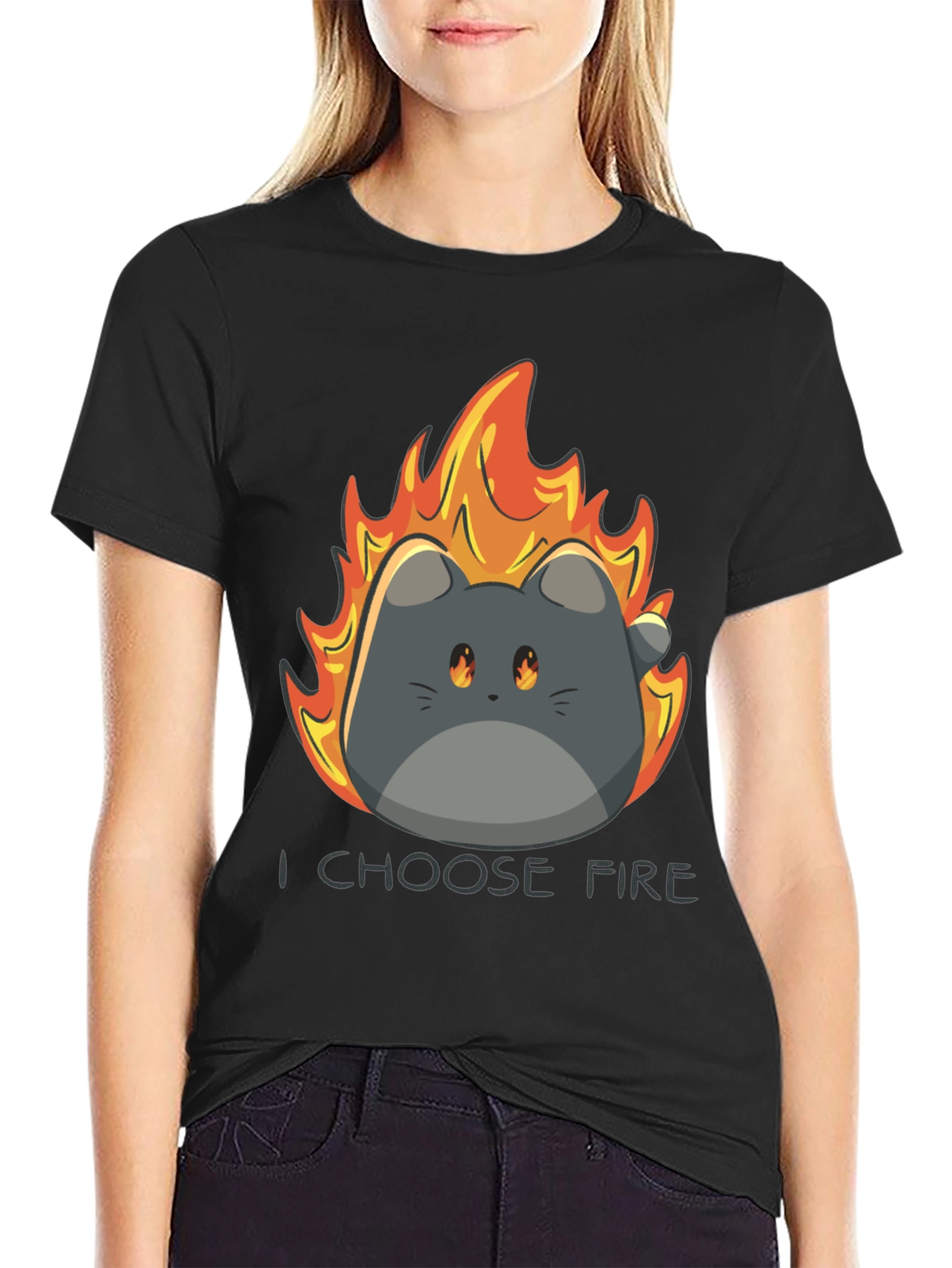 I Choose Fire Cat Graphic T-Shirt