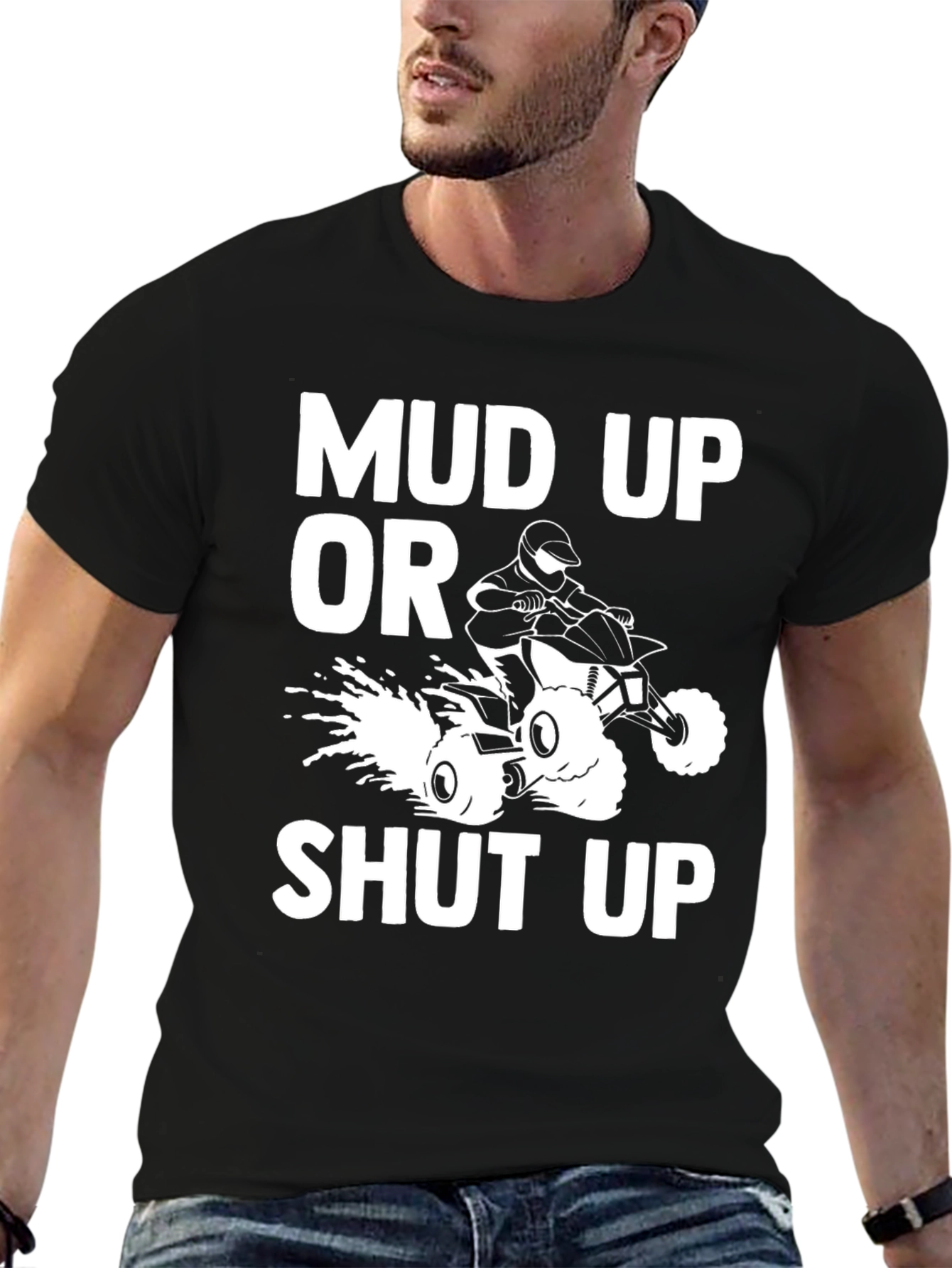 Mud Up or Shut Up Black Graphic Tee