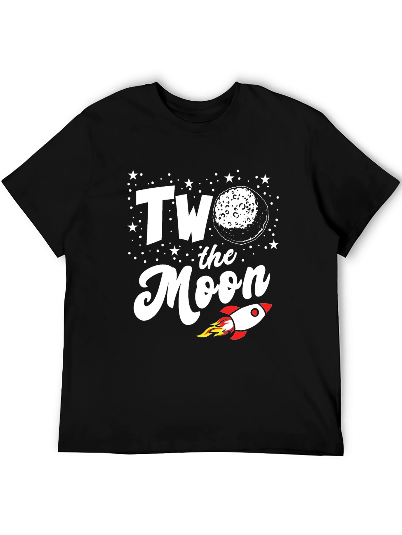 Two the Moon T-Shirt Rocket Blast Off Birthday Tee