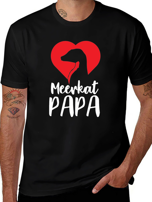 Meerkat Papa Heart Graphic Tee - Perfect Gift for Dad!
