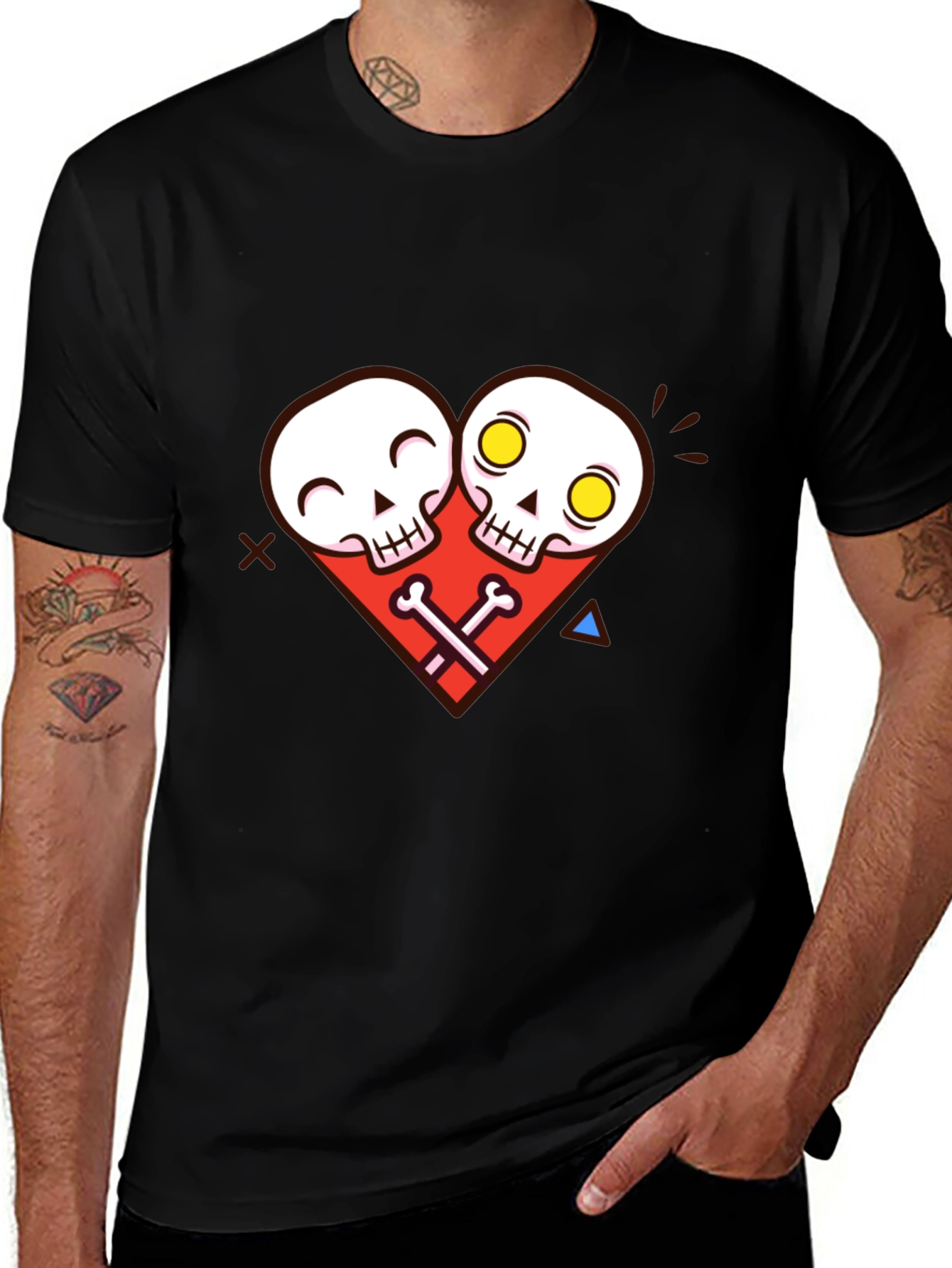 Skull Heart Graphic Tee - Unique Edgy Style