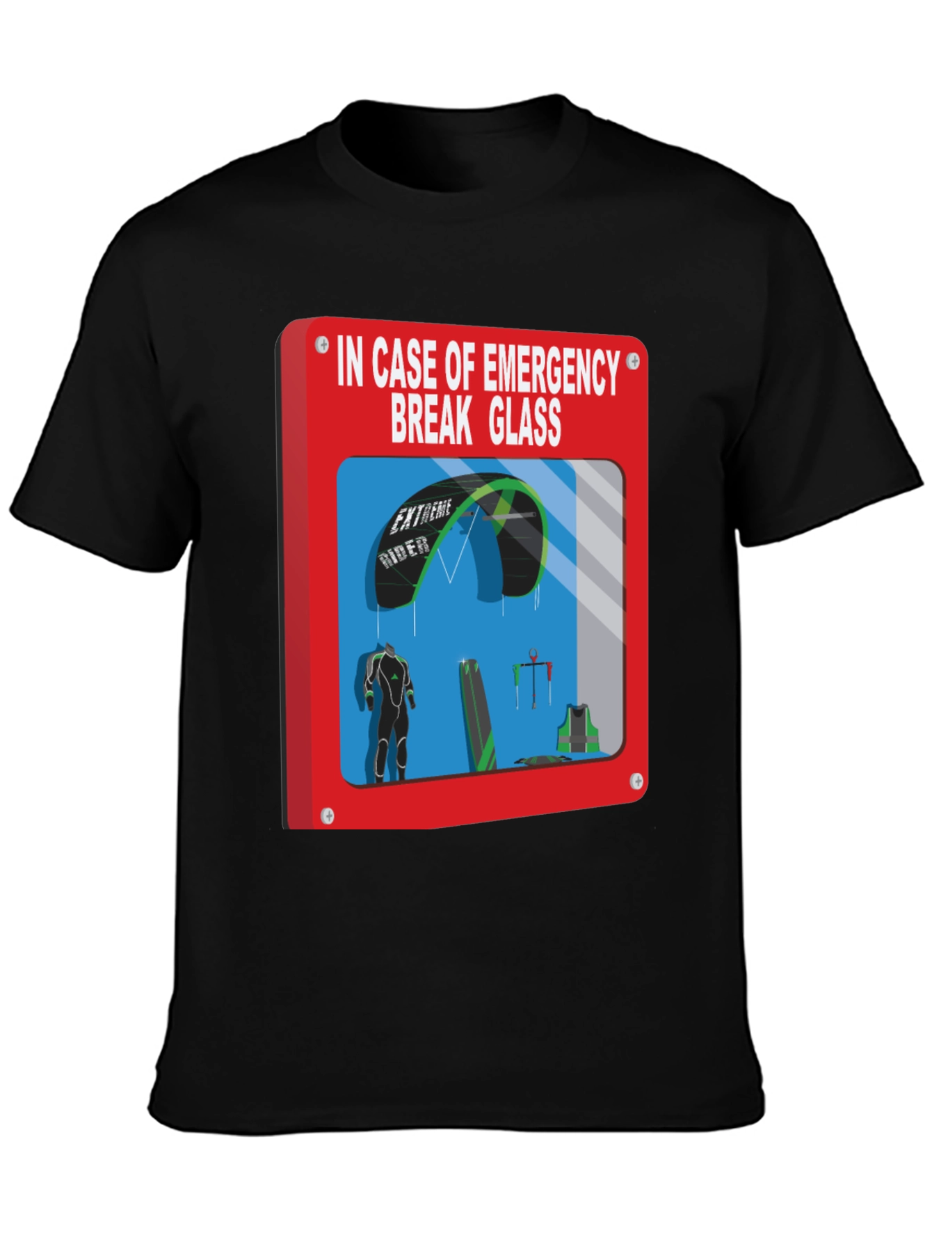 Emergency Kitesurfing Break Glass T-Shirt
