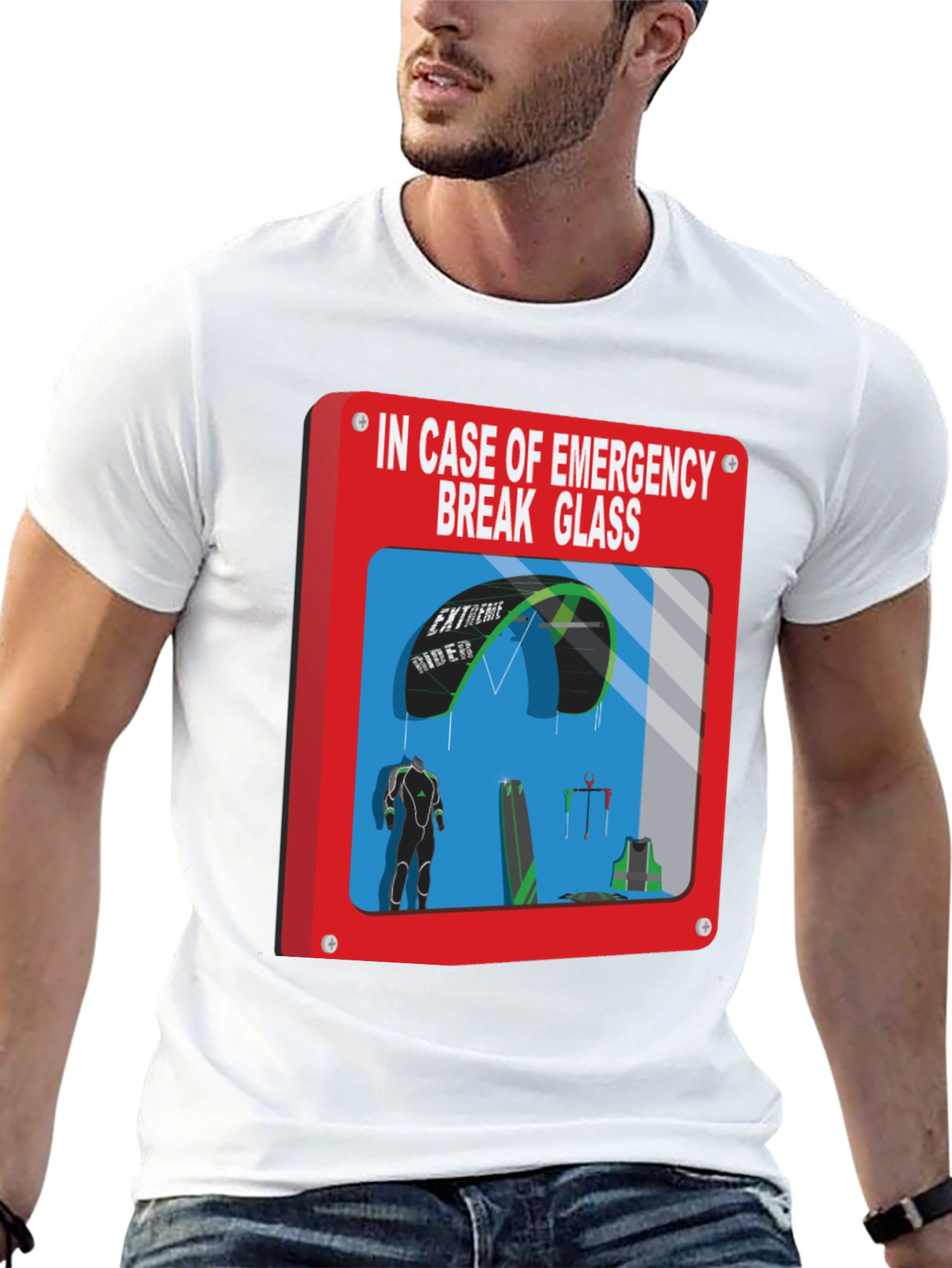 Emergency Kitesurfing Break Glass T-Shirt