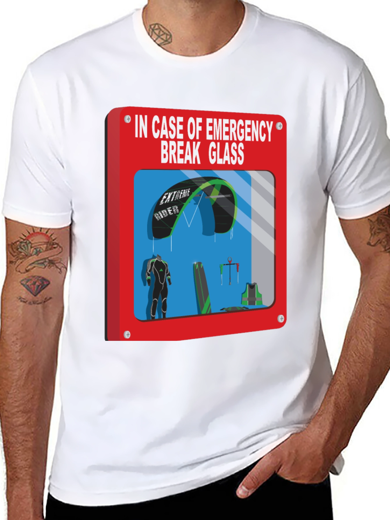 Emergency Kitesurfing Break Glass T-Shirt