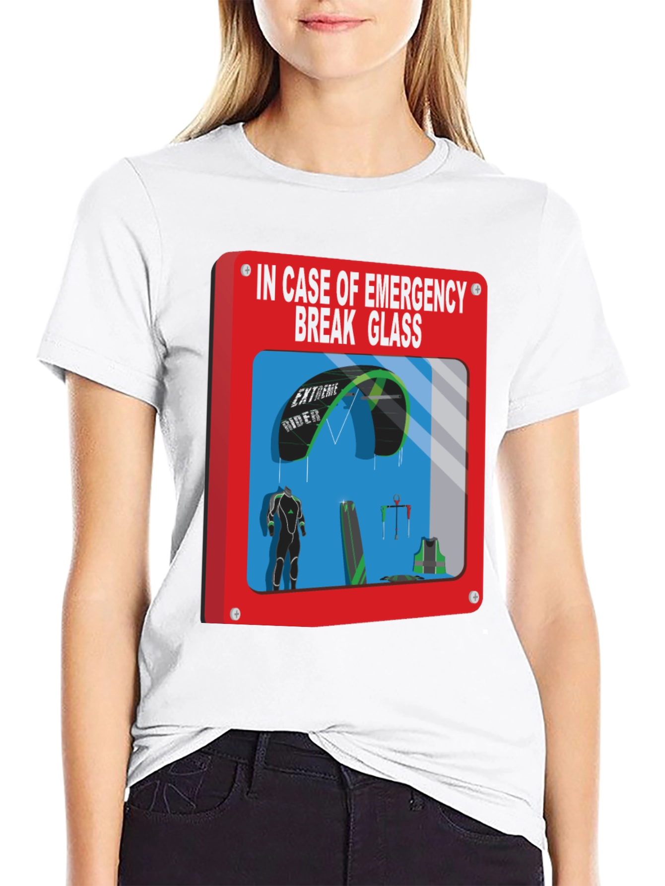 Emergency Kitesurfing Break Glass T-Shirt