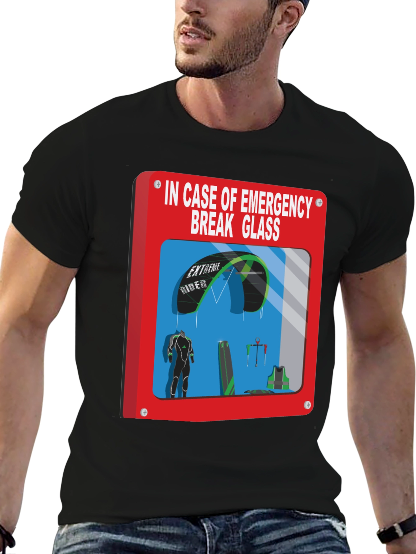 Emergency Kitesurfing Break Glass T-Shirt