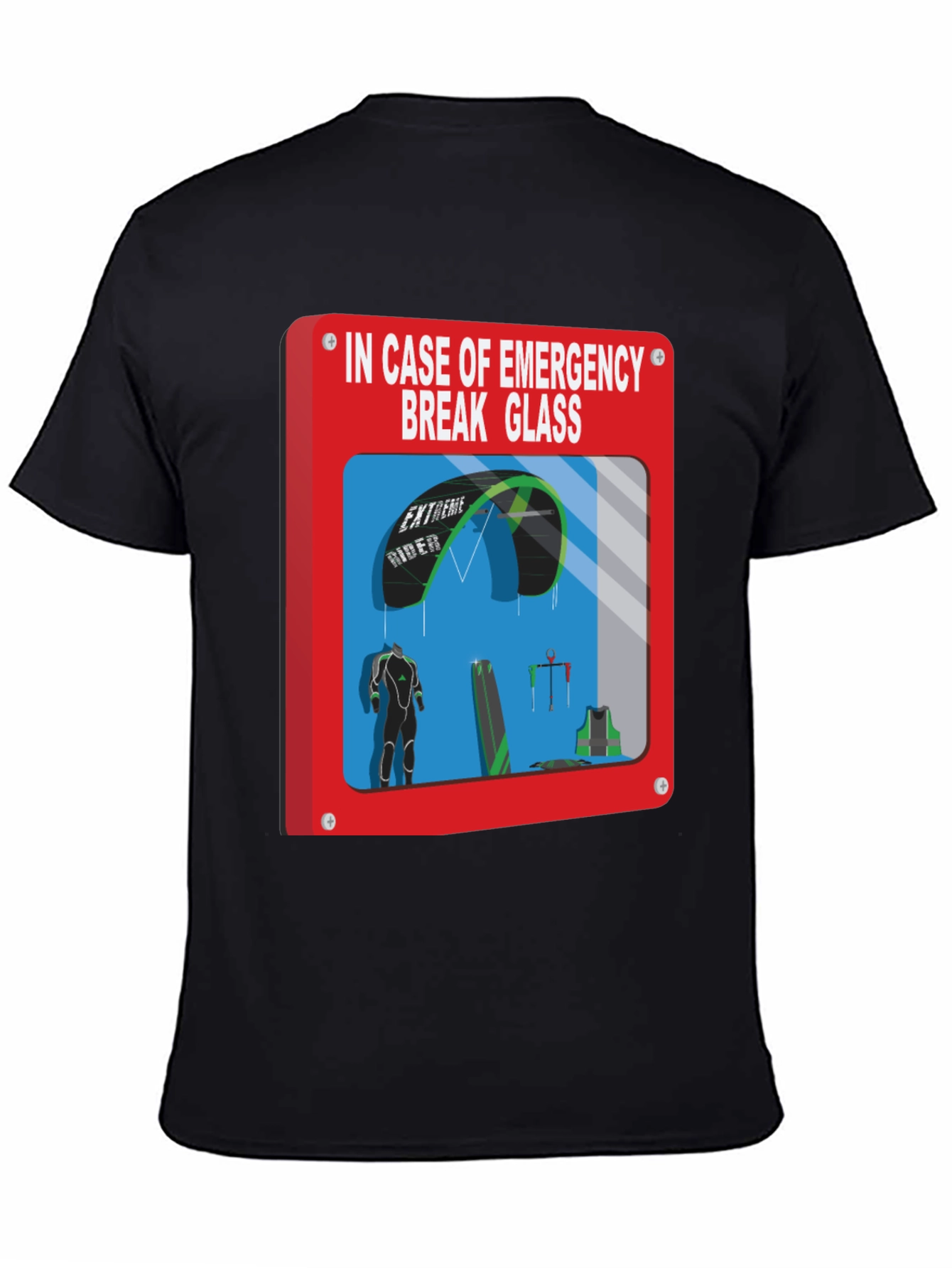 Emergency Kitesurfing Break Glass T-Shirt