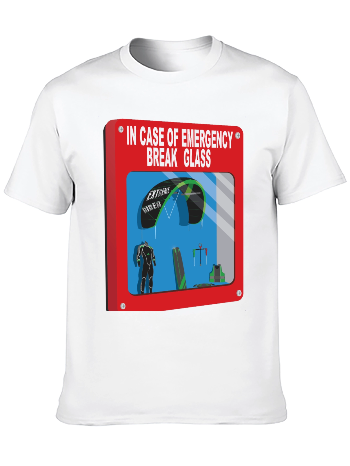Emergency Kitesurfing Break Glass T-Shirt