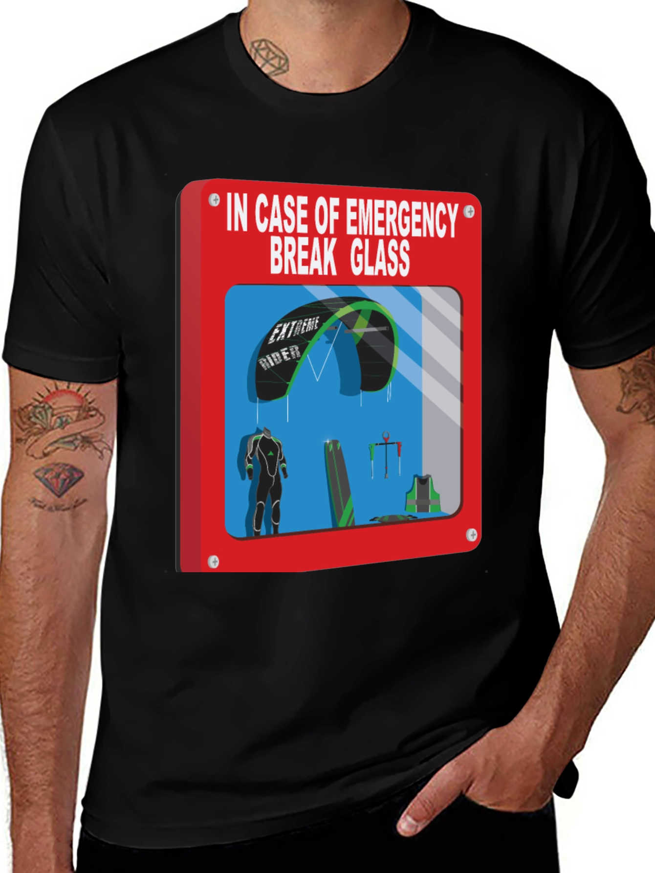Emergency Kitesurfing Break Glass T-Shirt