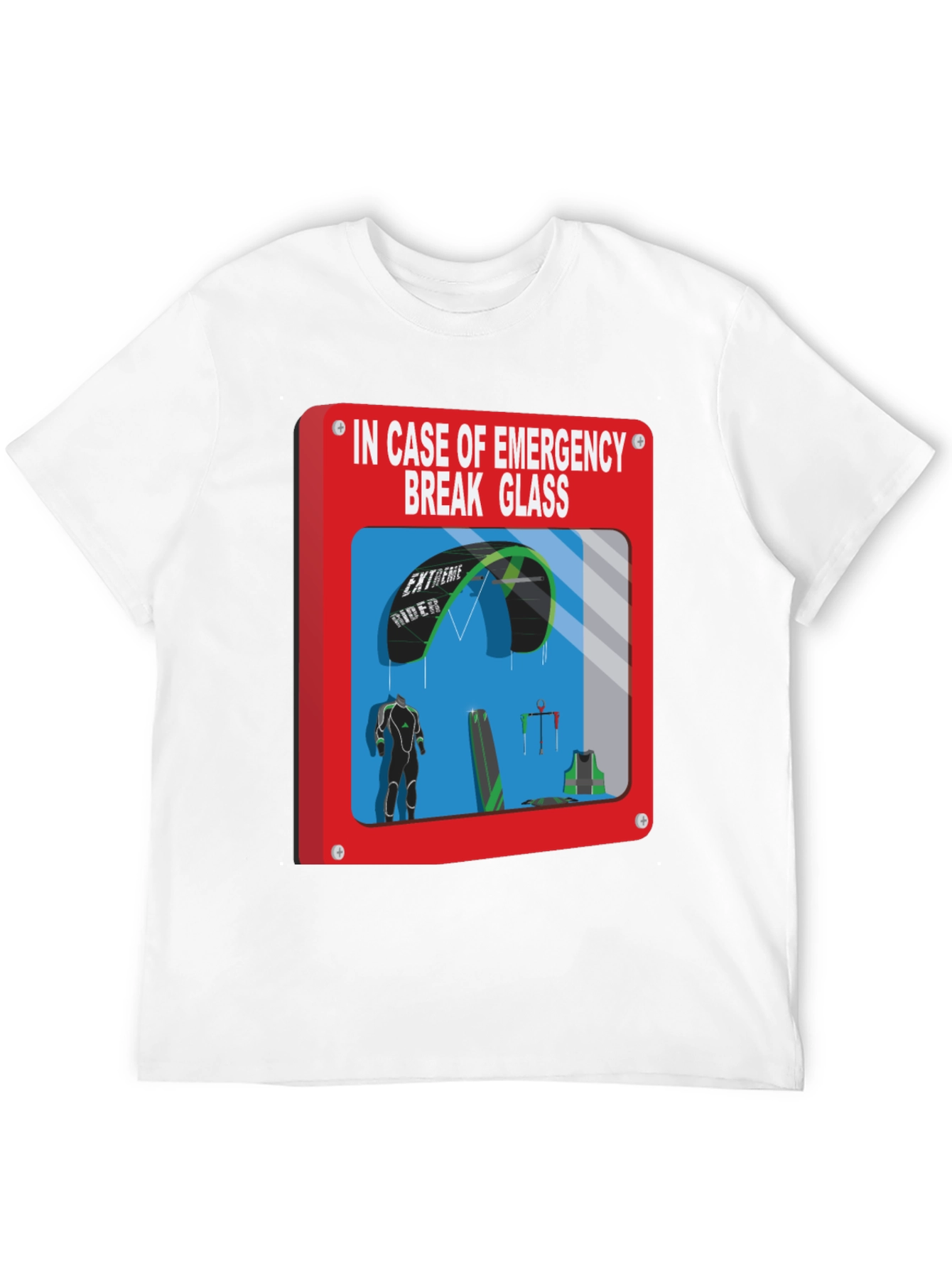 Emergency Kitesurfing Break Glass T-Shirt