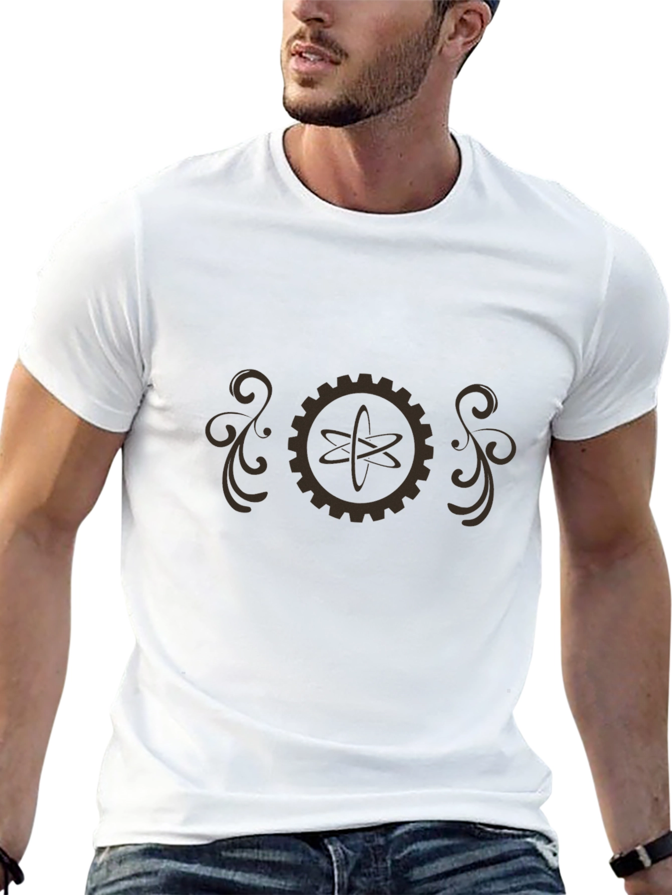Steampunk Atom Gear T-Shirt - Retro Science Style