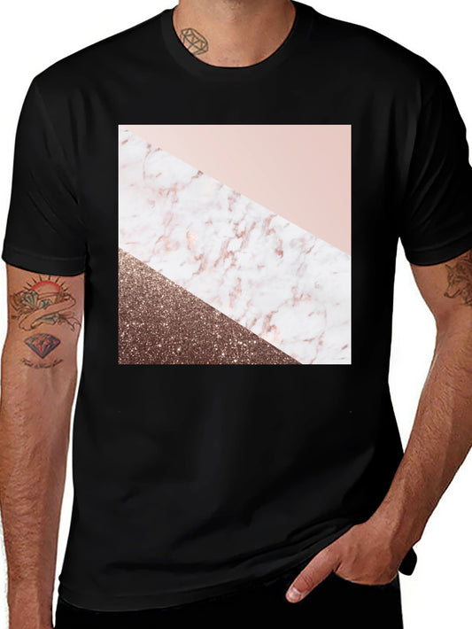 Geometric Marble & Glitter Print Tee