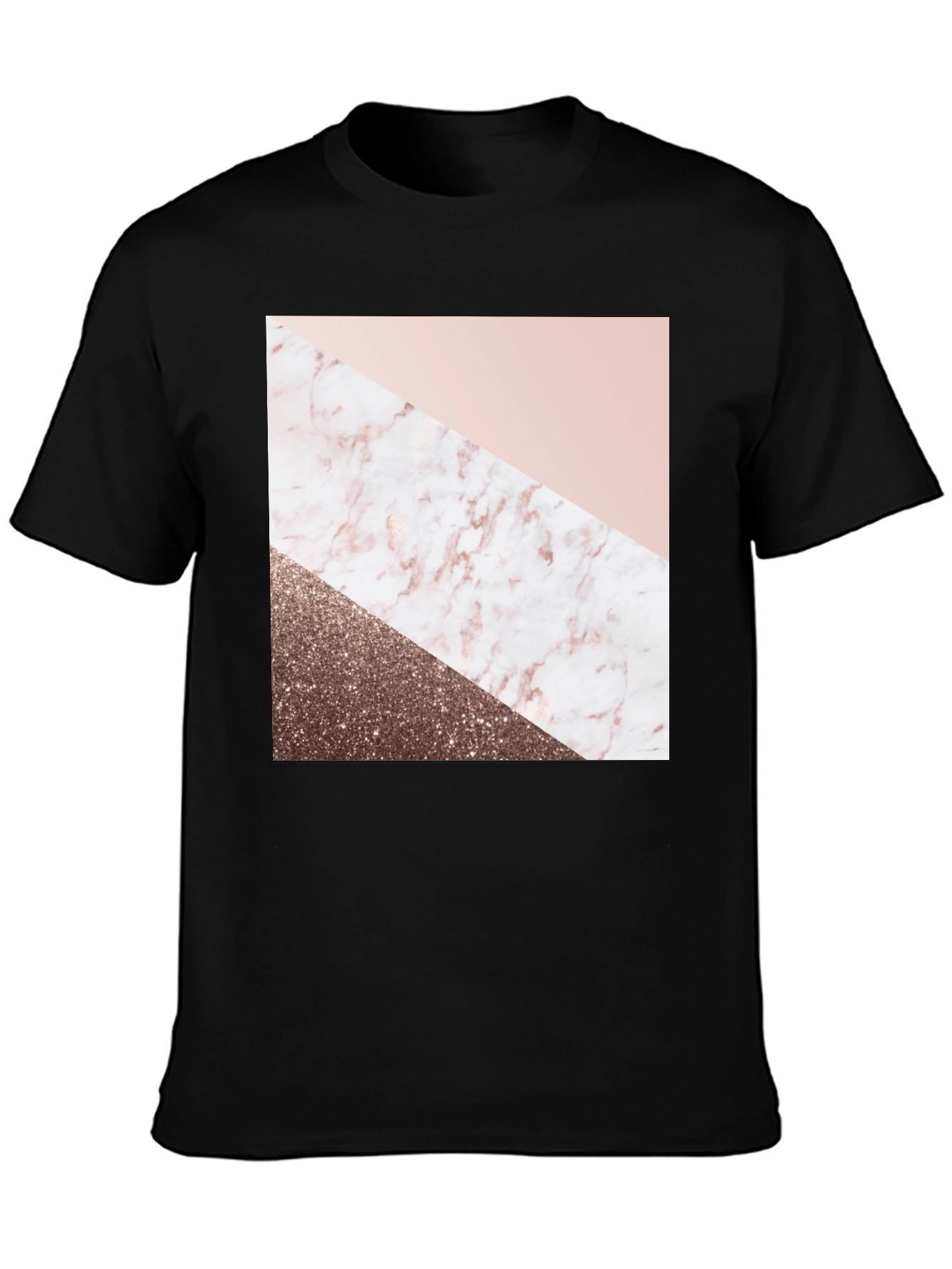 Geometric Marble & Glitter Print Tee