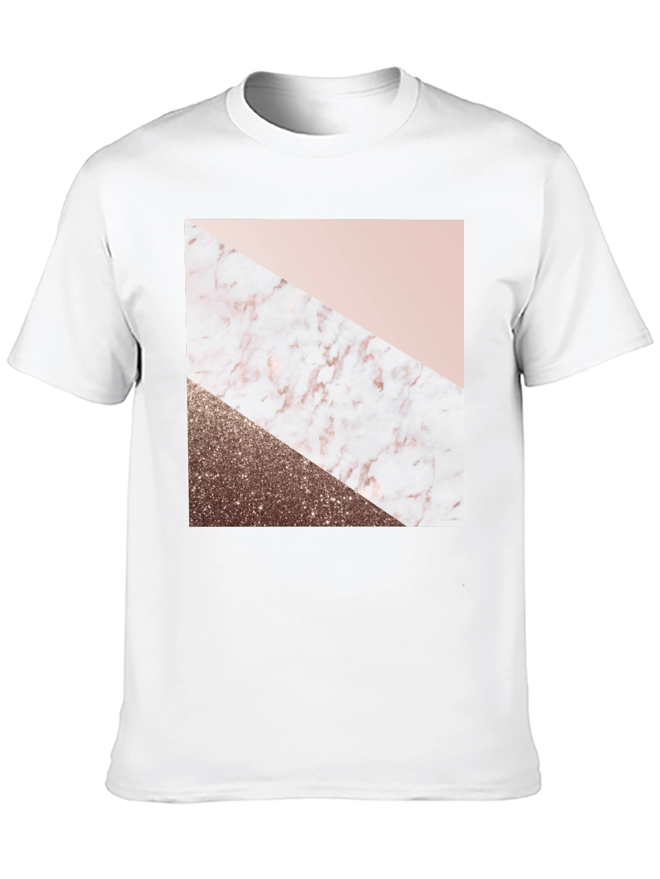 Geometric Marble & Glitter Print Tee