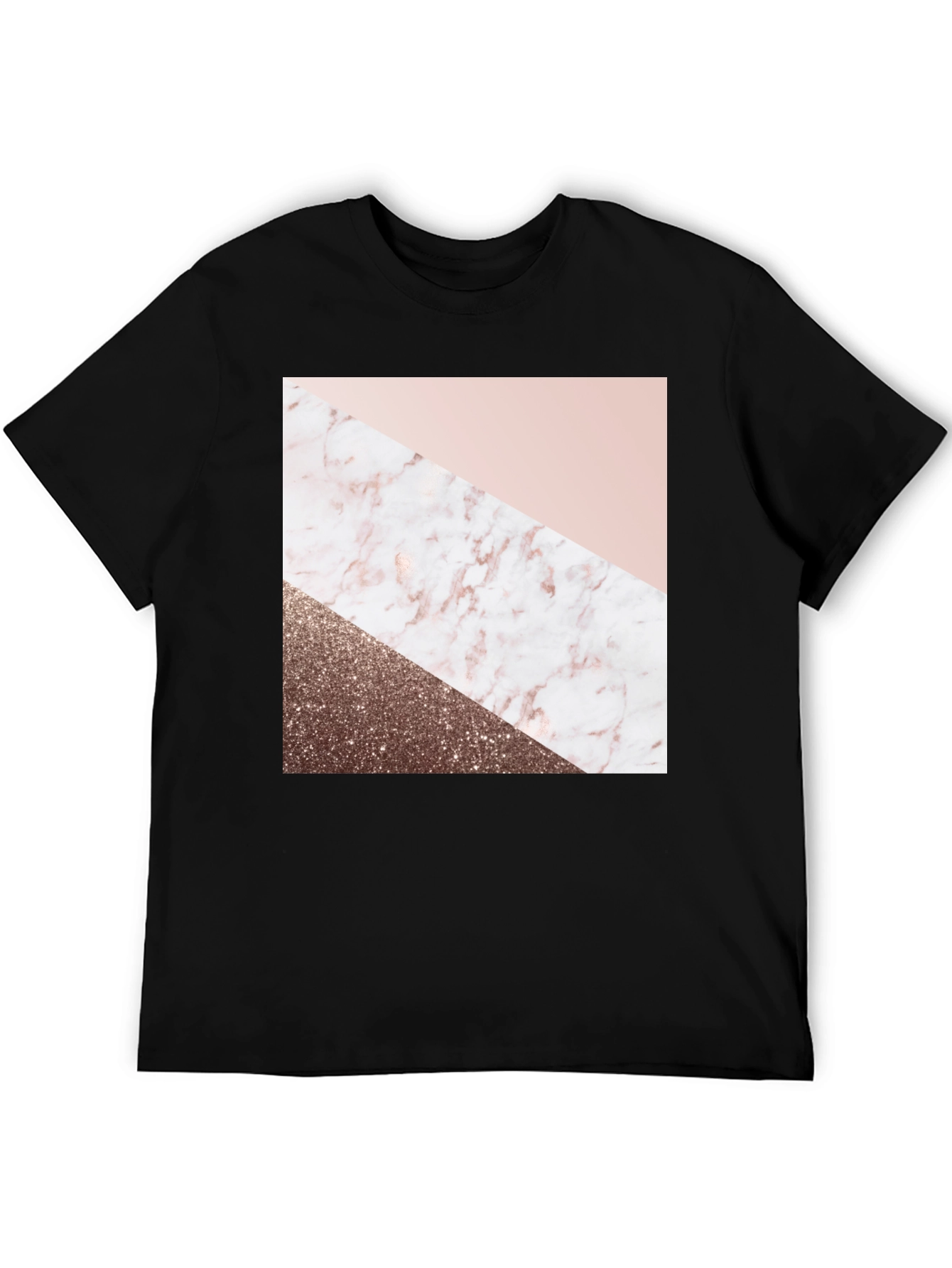 Geometric Marble & Glitter Print Tee