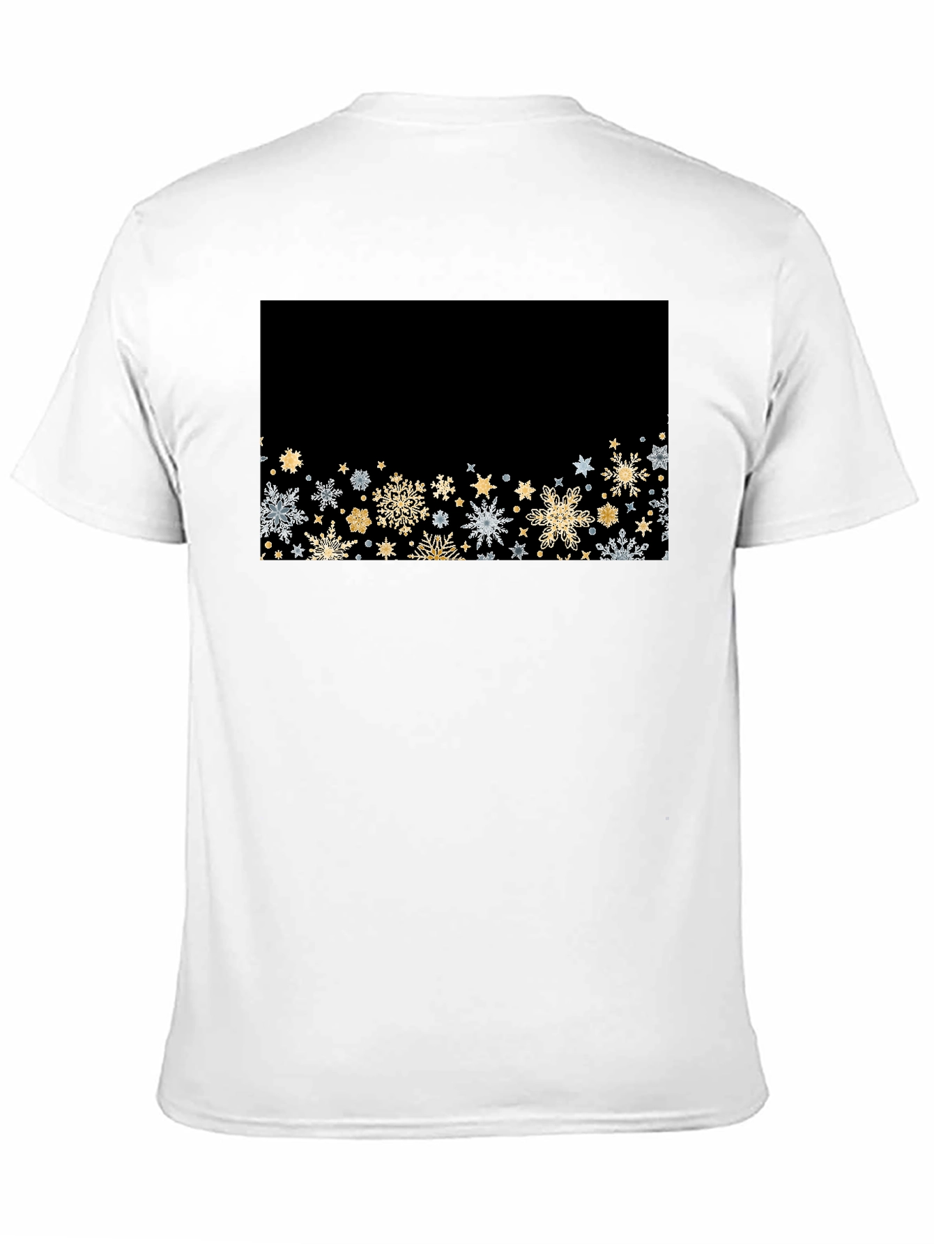 Elegant Snowflake Pattern Black Tee
