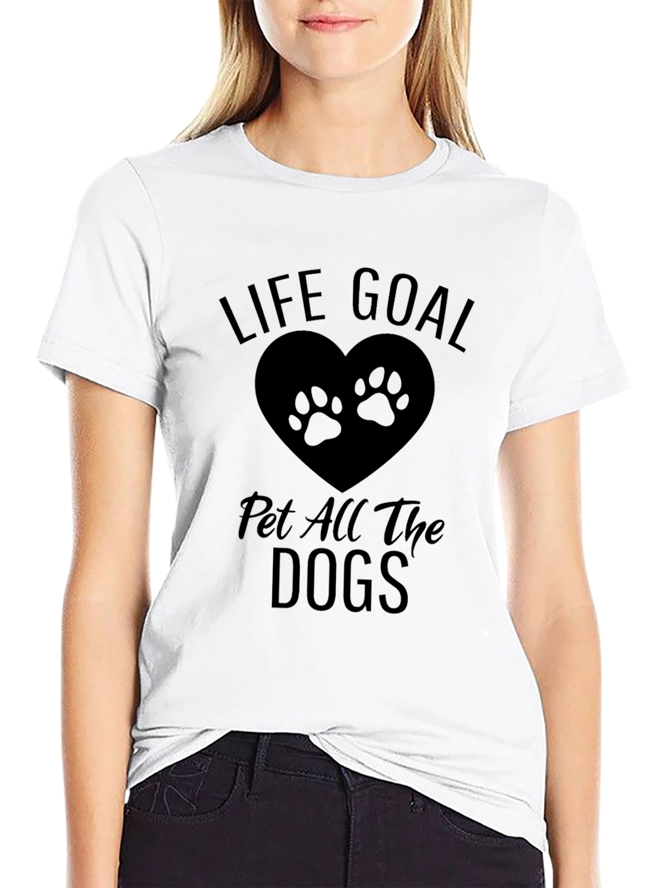 Life Goal Pet All The Dogs Black T-Shirt