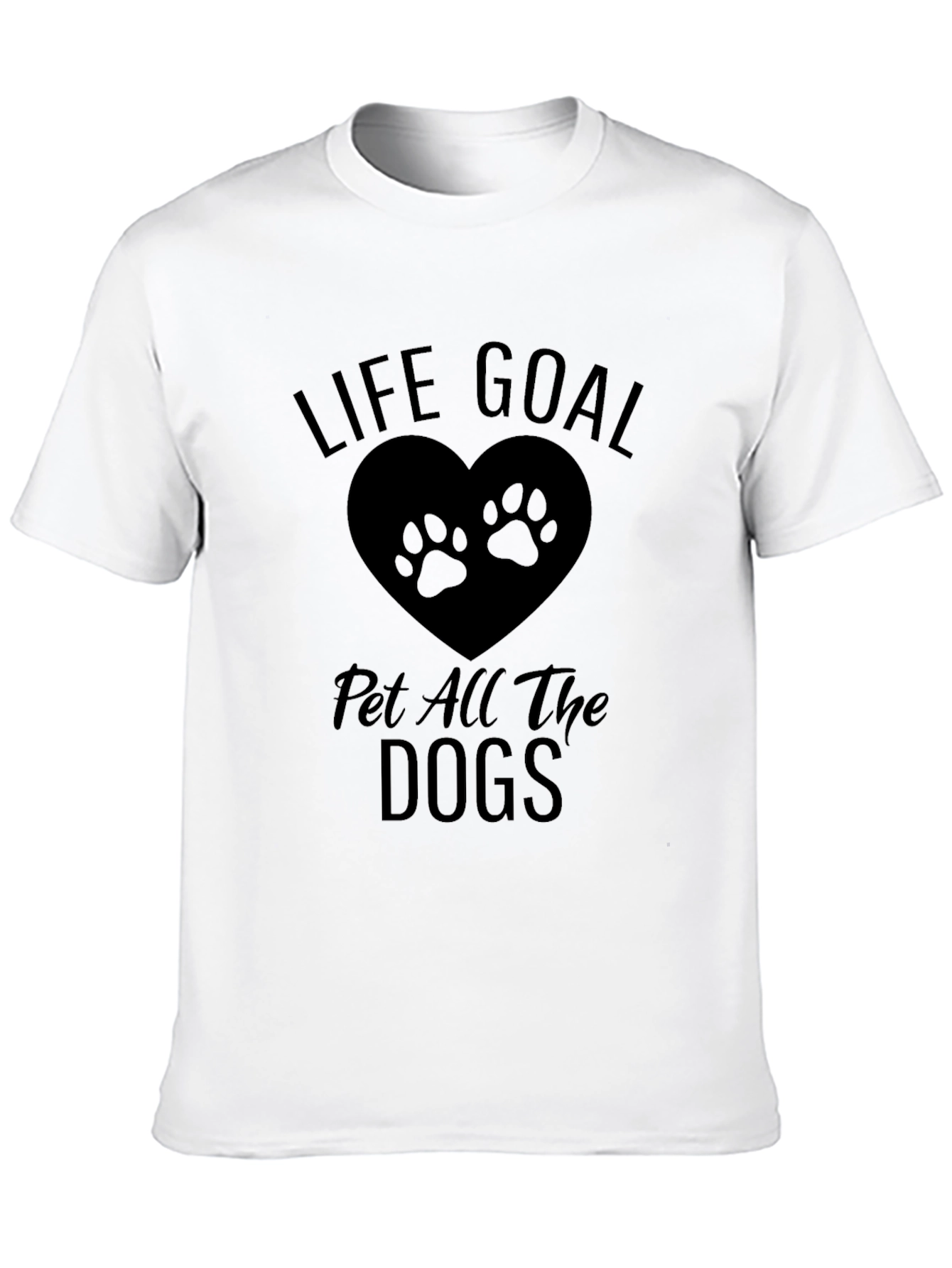 Life Goal Pet All The Dogs Black T-Shirt
