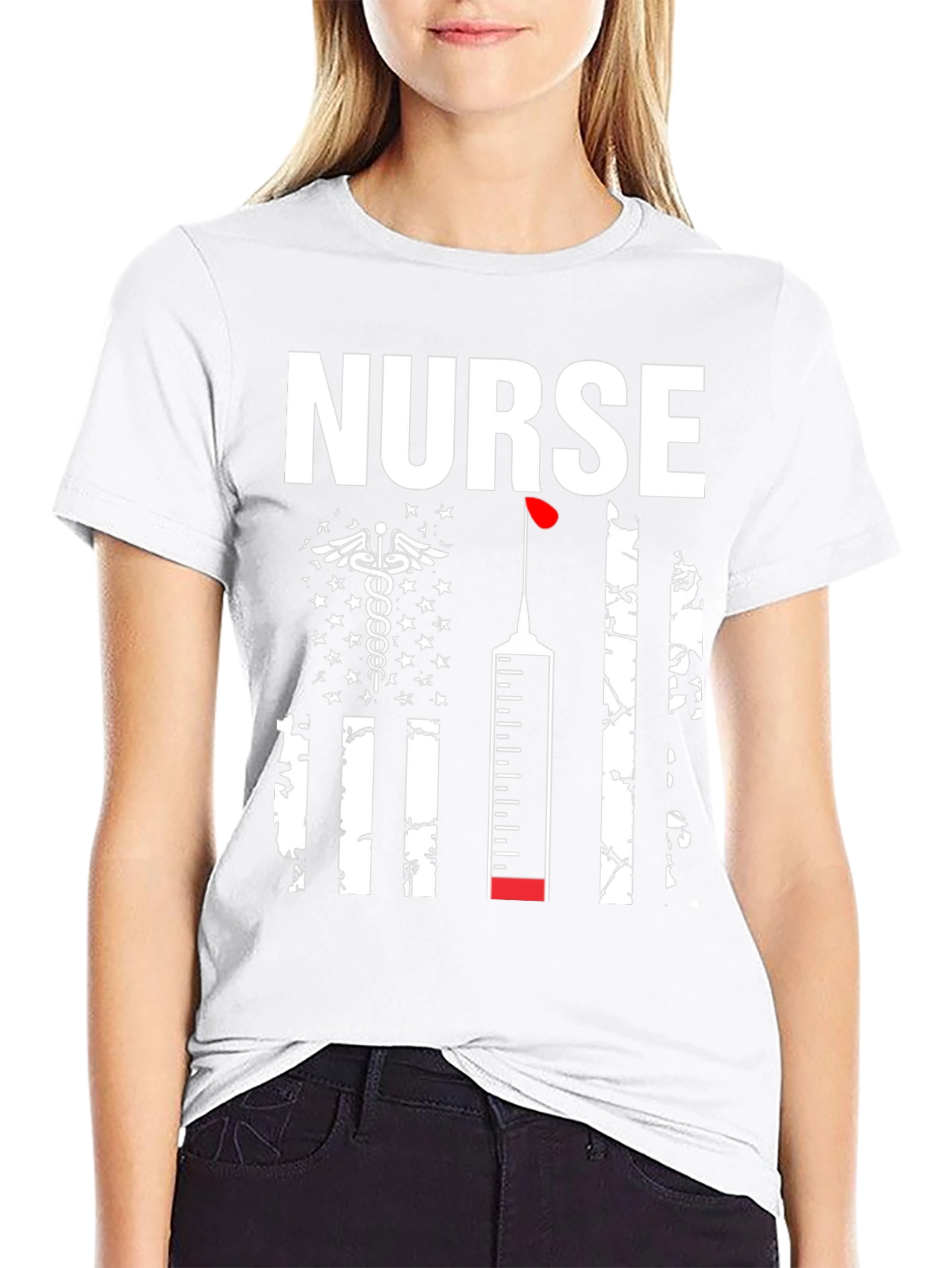 Nurse American Flag Graphic Tee
