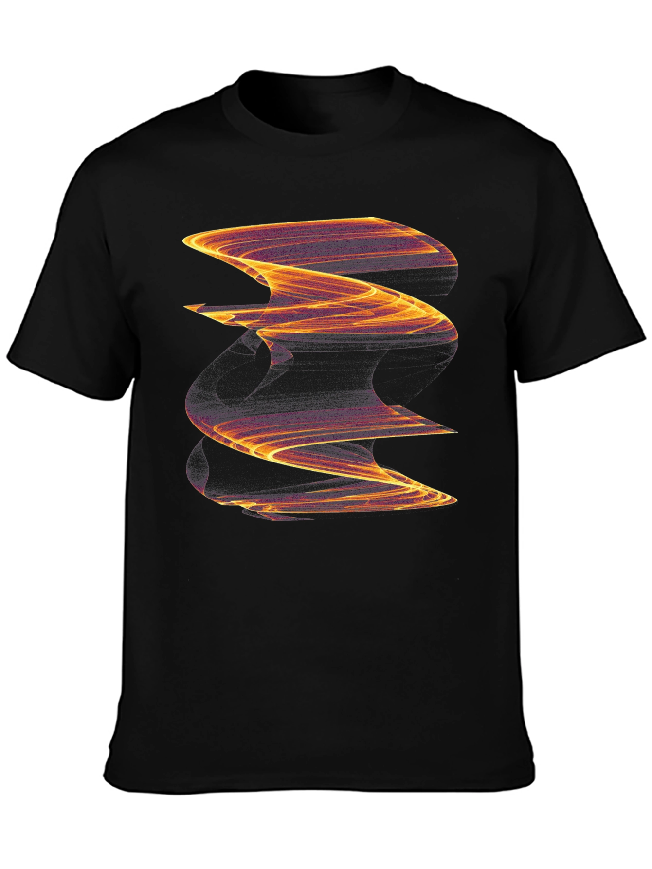 Abstract Wave Graphic Black Tee