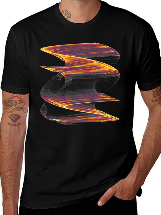 Abstract Wave Graphic Black Tee