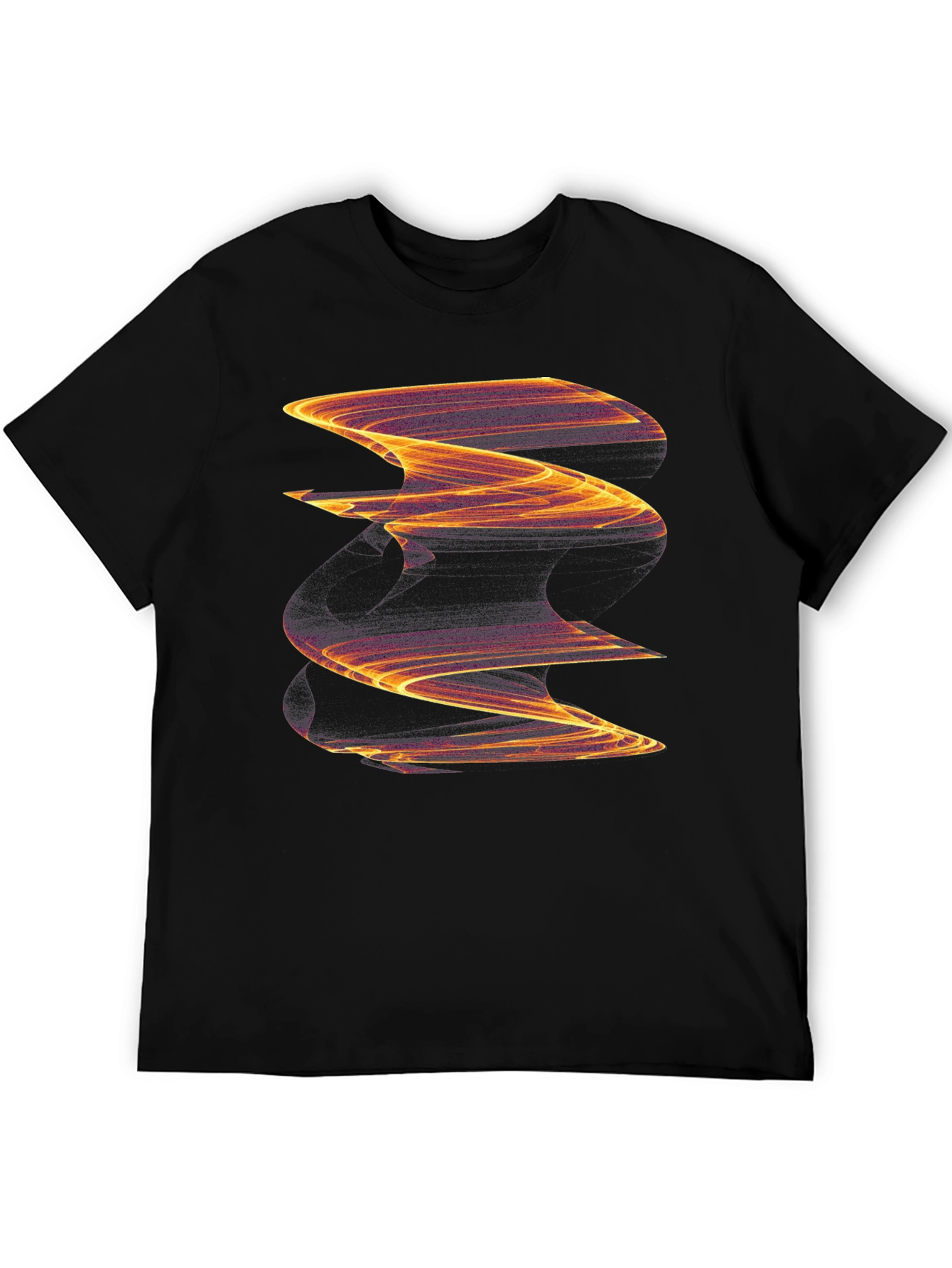 Abstract Wave Graphic Black Tee