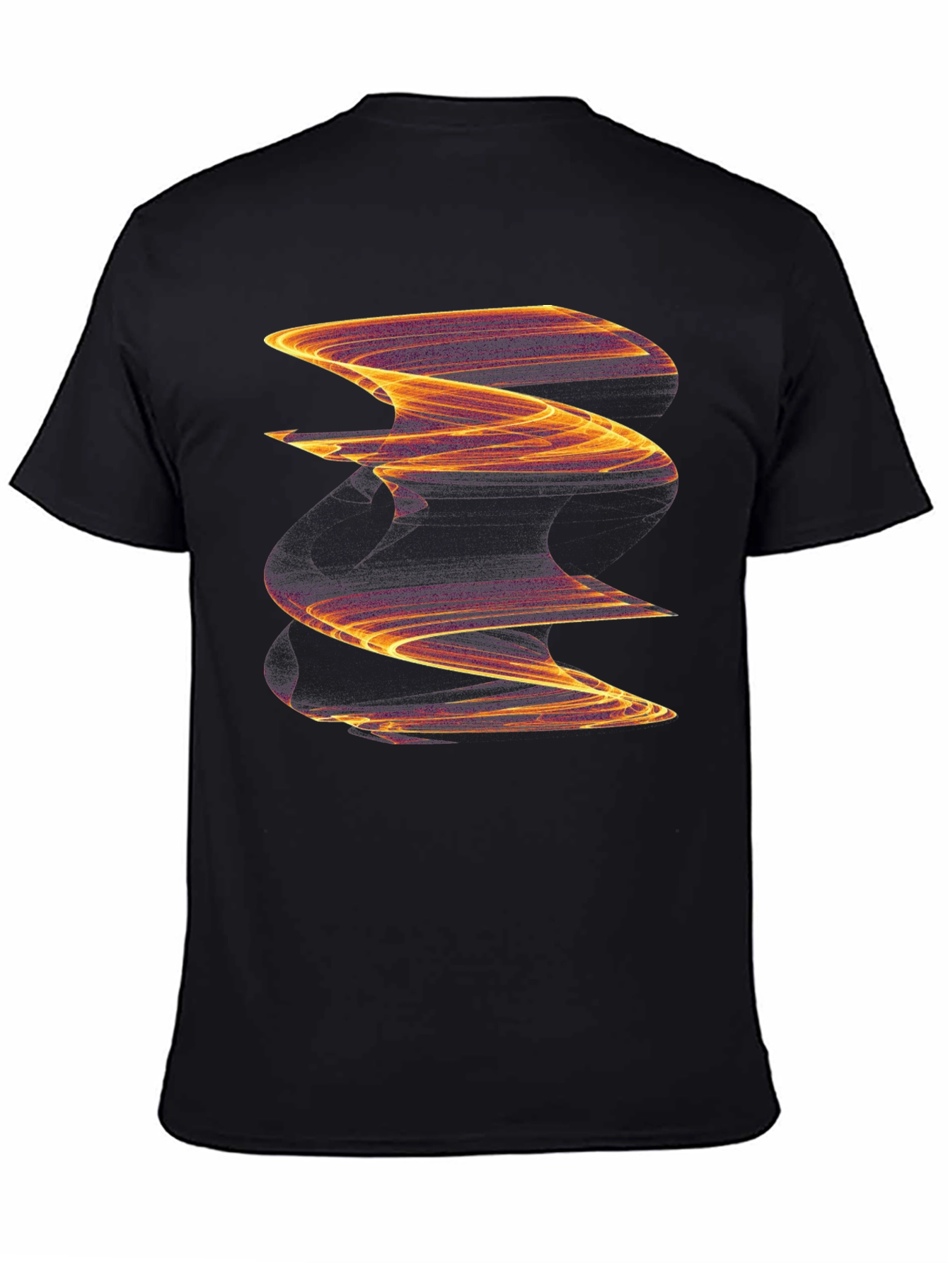 Abstract Wave Graphic Black Tee