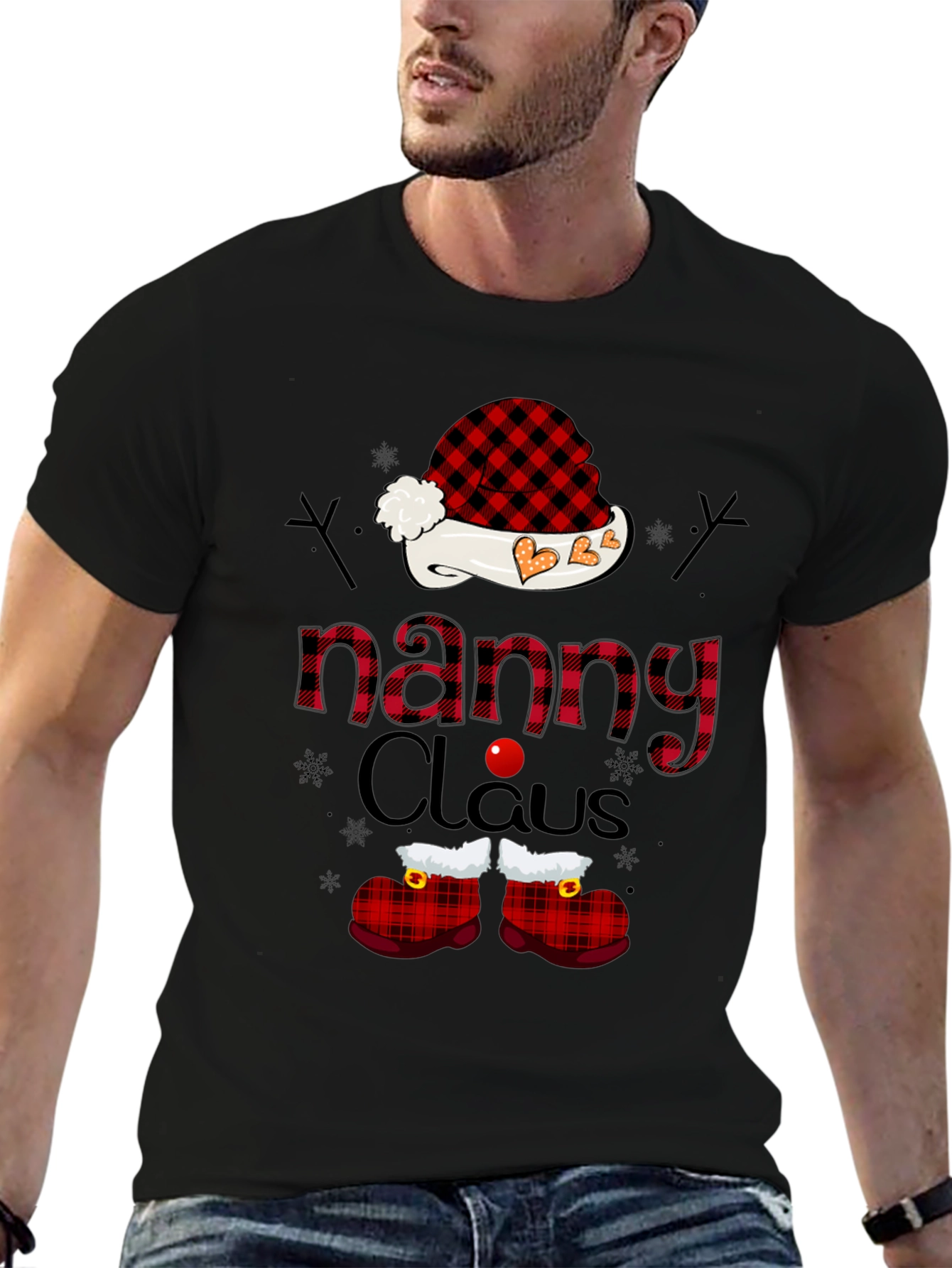 Nanny Claus Plaid Graphic Tee