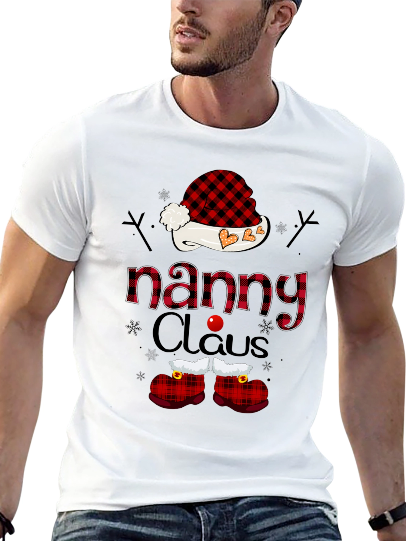 Nanny Claus Plaid Graphic Tee