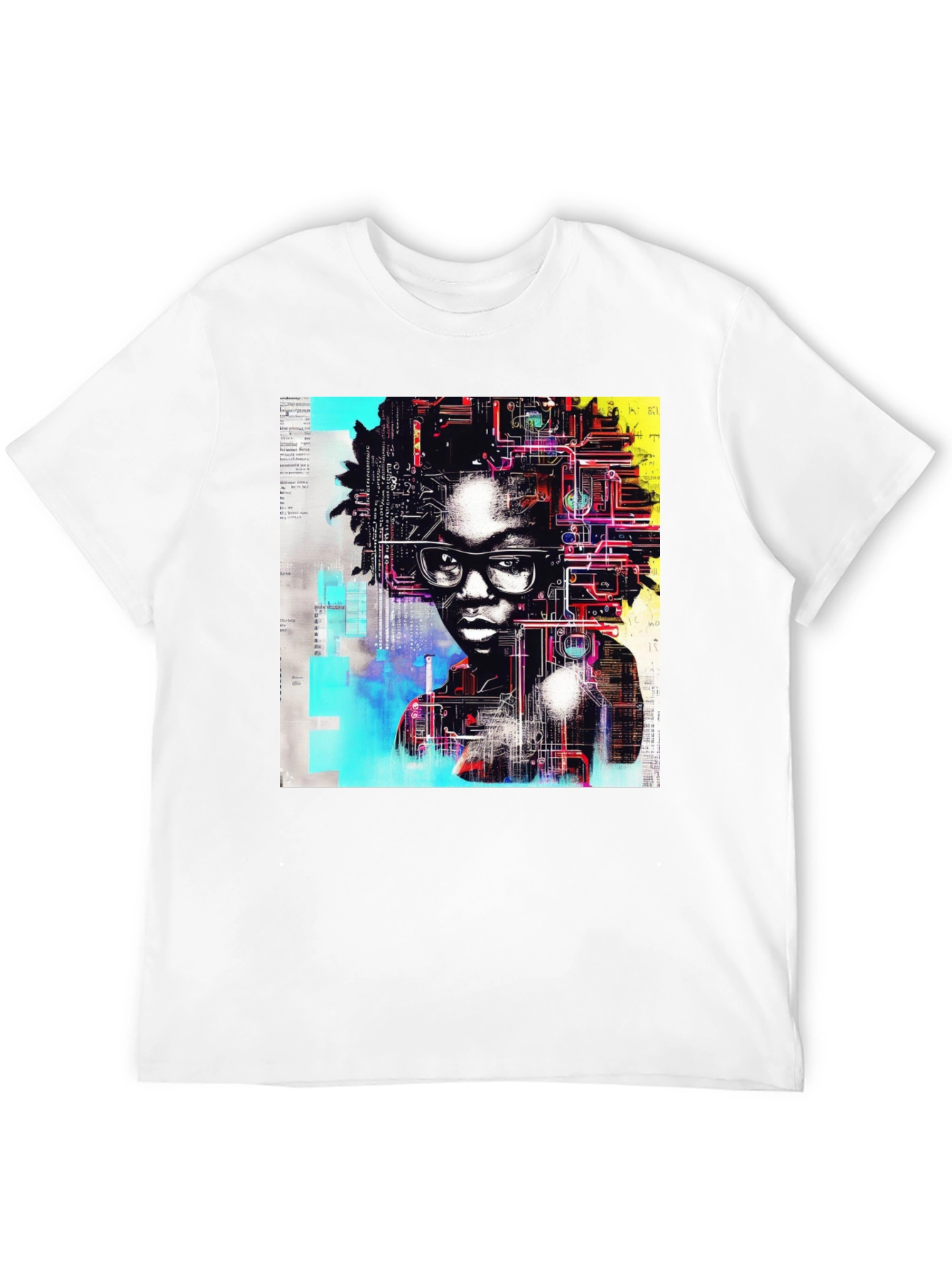 Tech Mind T-Shirt - Abstract AI Portrait Tee