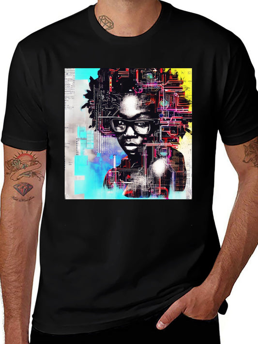 Tech Mind T-Shirt - Abstract AI Portrait Tee