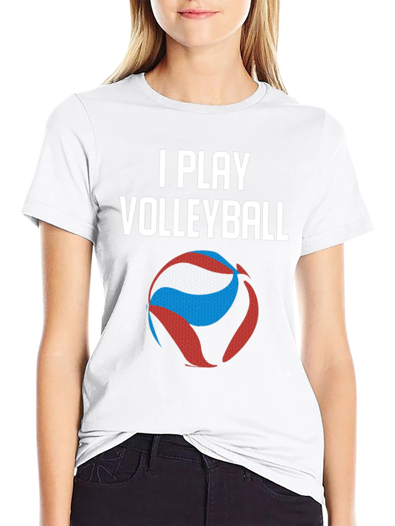 I Play Volleyball Graphic Tee - Sporty Casual