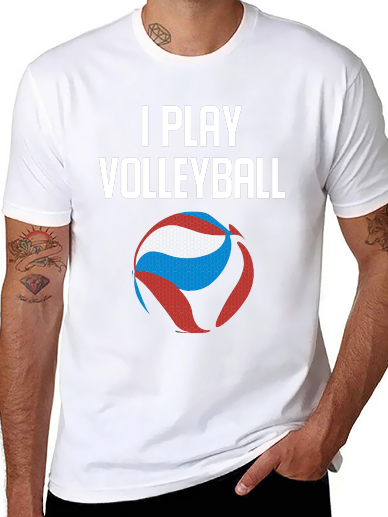 I Play Volleyball Graphic Tee - Sporty Casual
