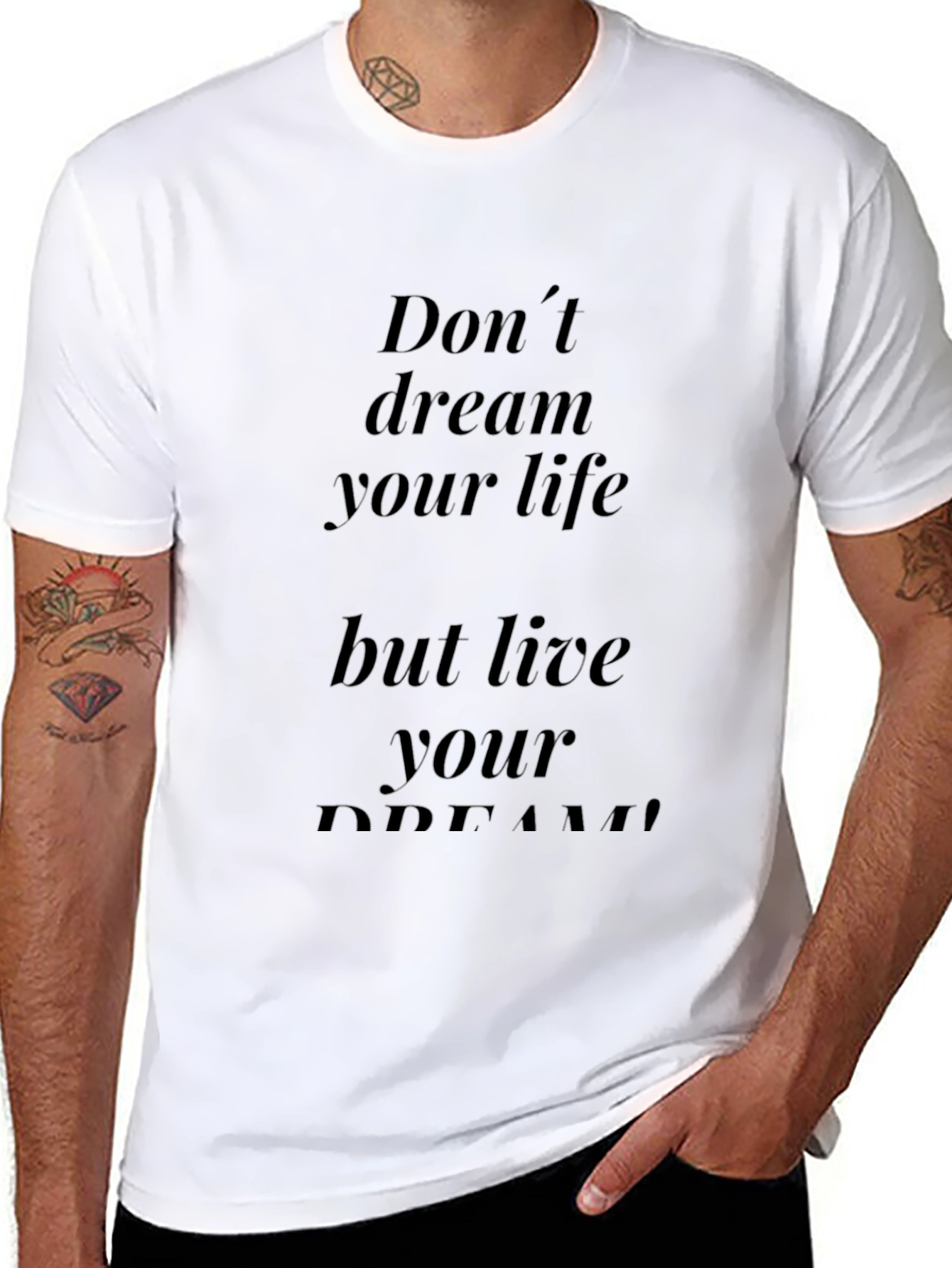 Inspirational Quote Tee - Dream Big Live Now
