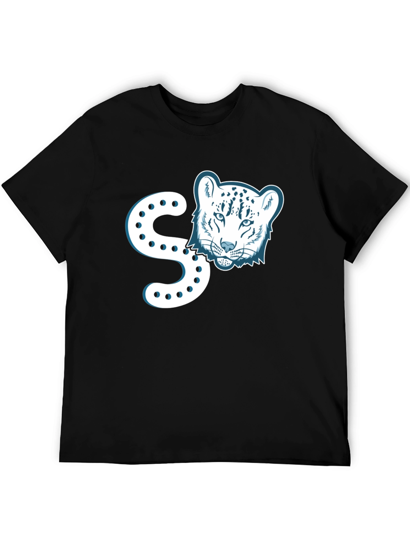 Stylish Black T-Shirt with Leopard Print