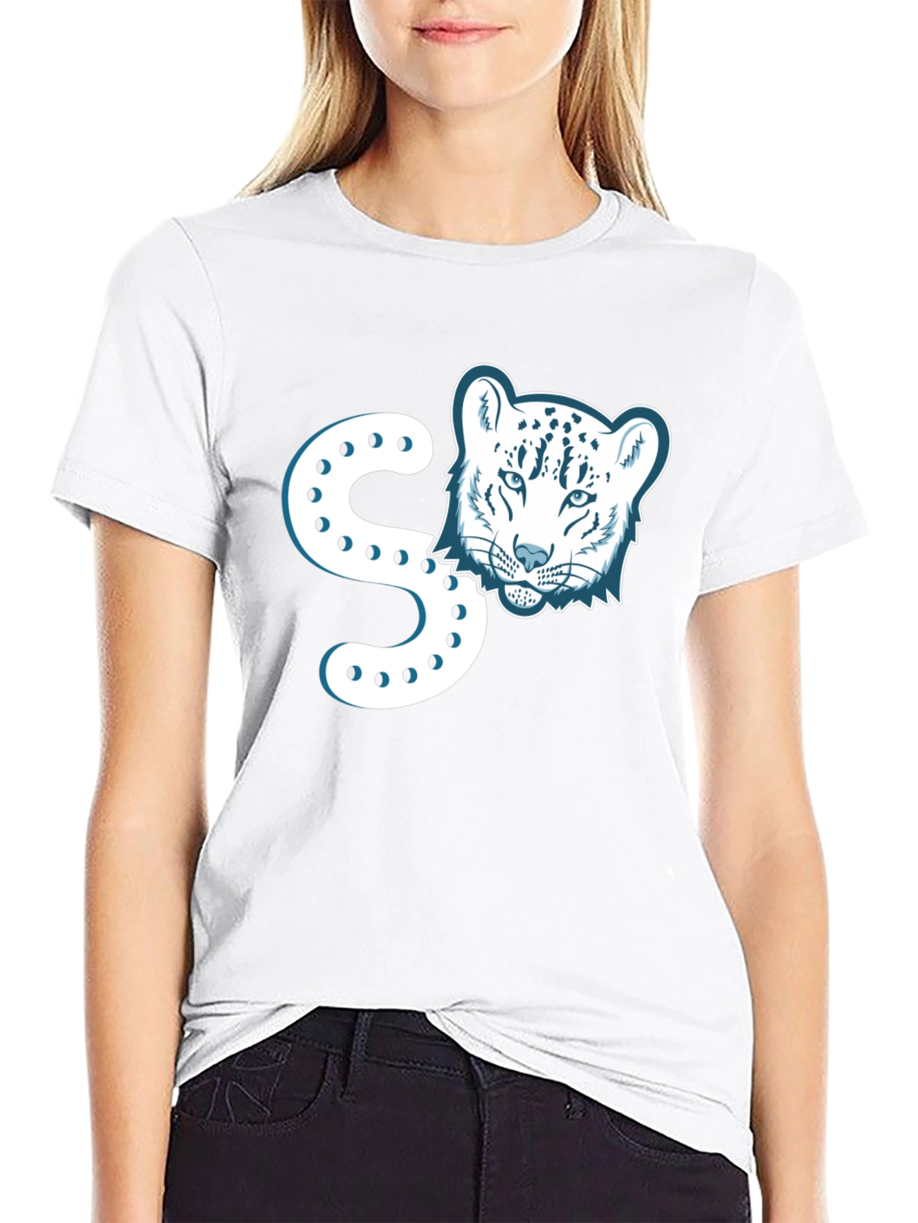 Stylish Black T-Shirt with Leopard Print