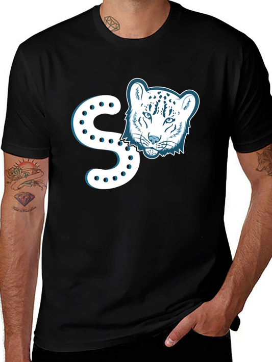 Stylish Black T-Shirt with Leopard Print