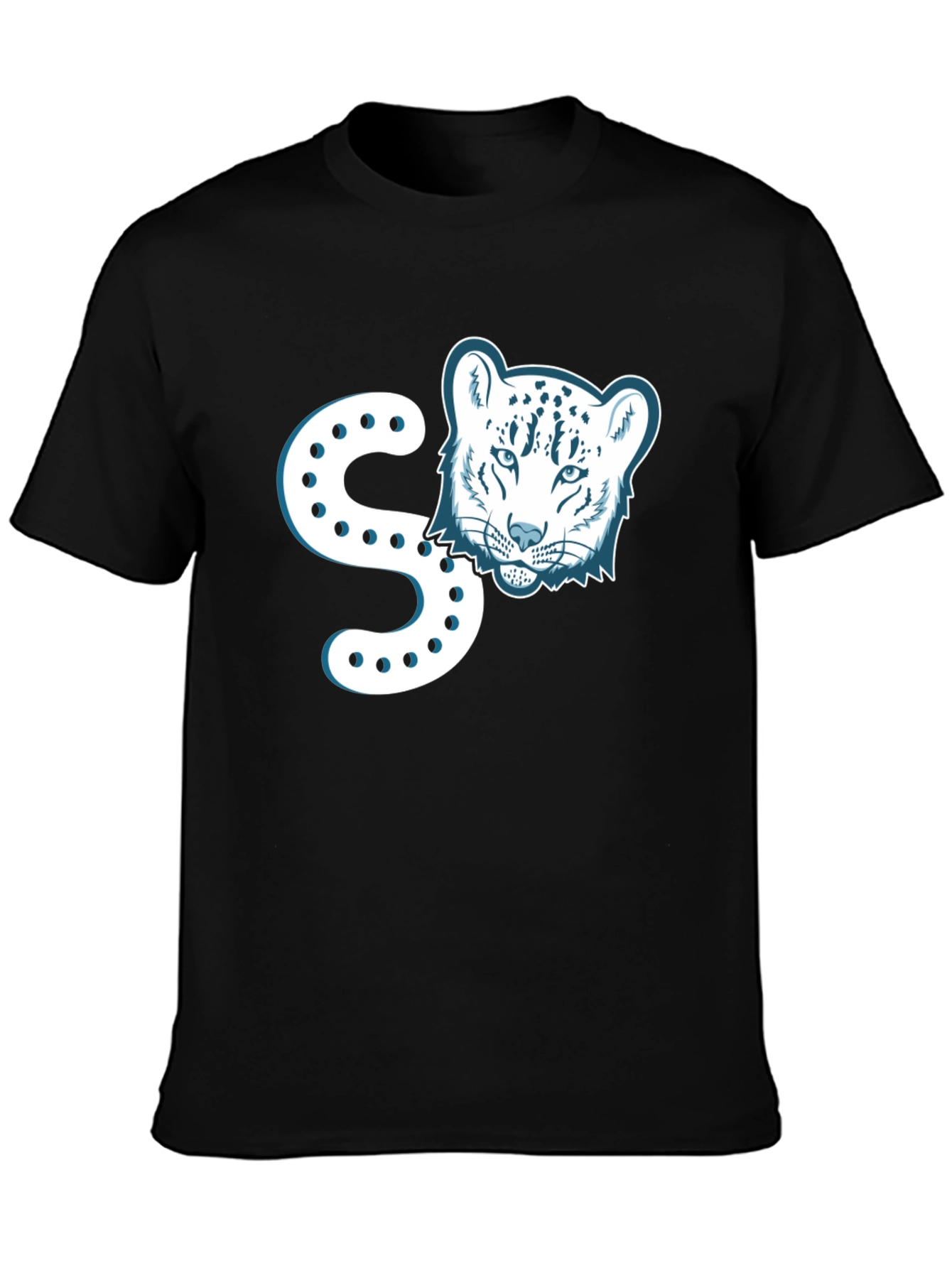 Stylish Black T-Shirt with Leopard Print