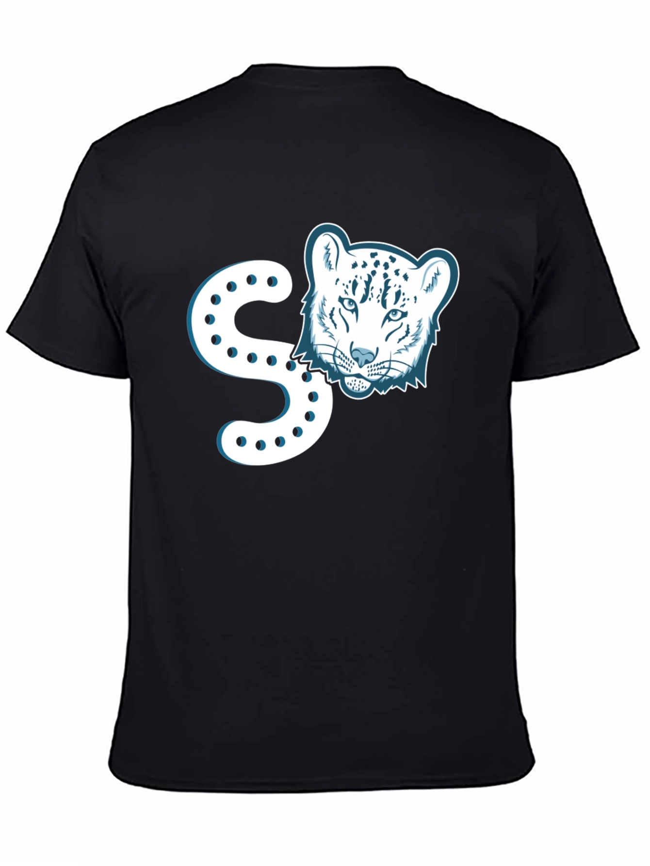 Stylish Black T-Shirt with Leopard Print